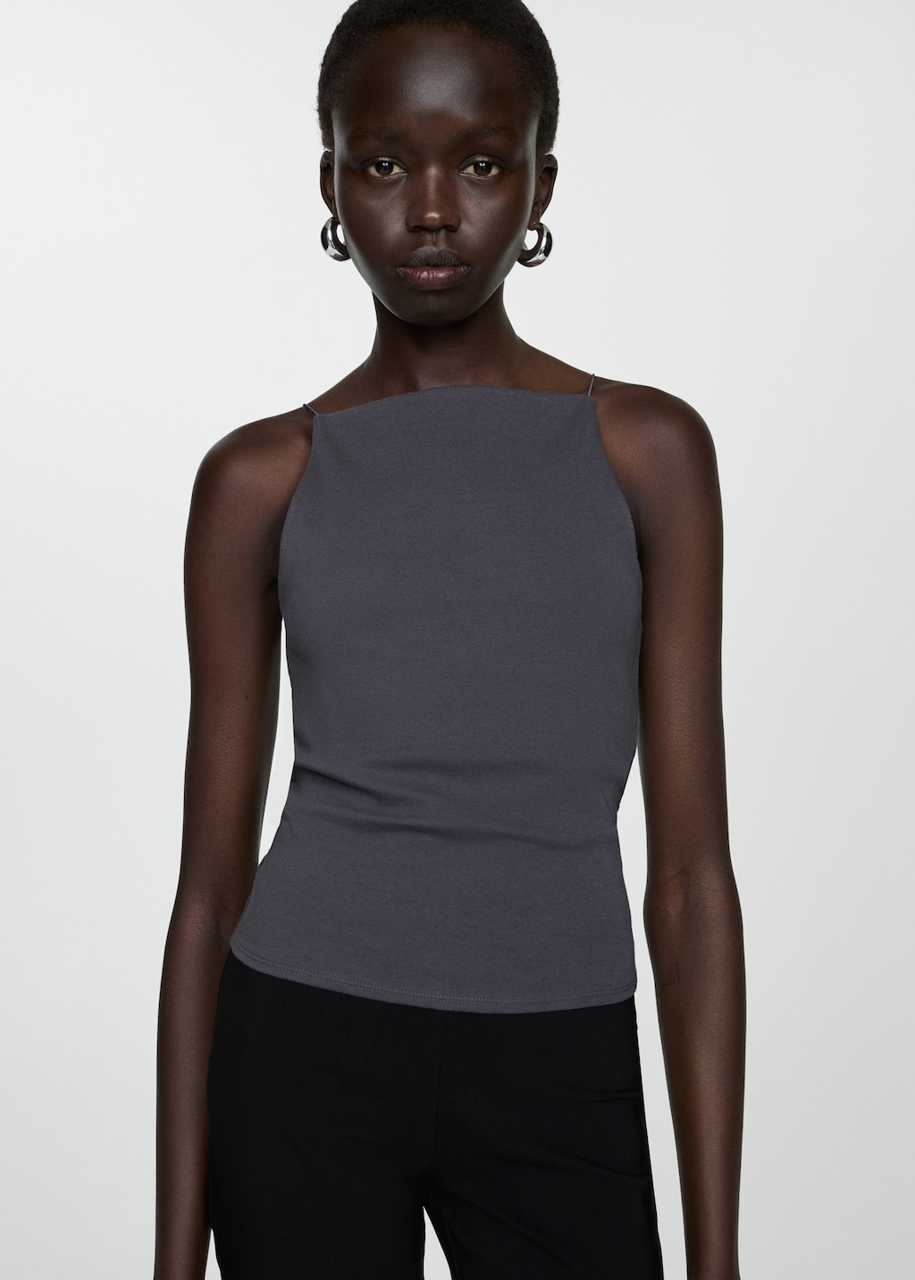 Fitted halter neck top Women MANGO Denmark