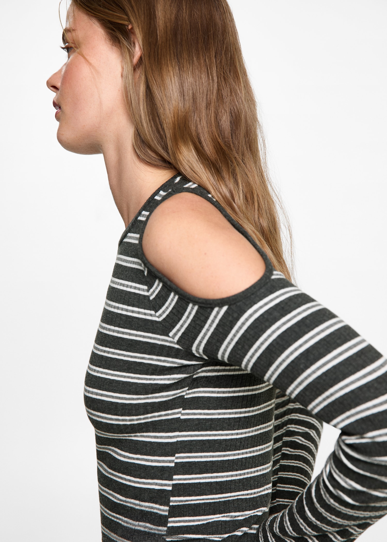 Cut-out striped dress - Details of the article 1