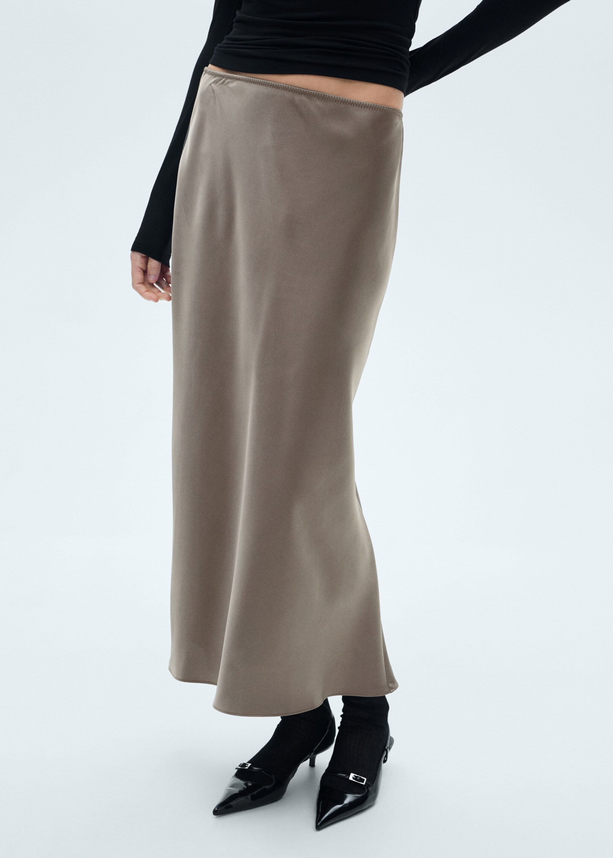 Satin long skirt - Medium plane