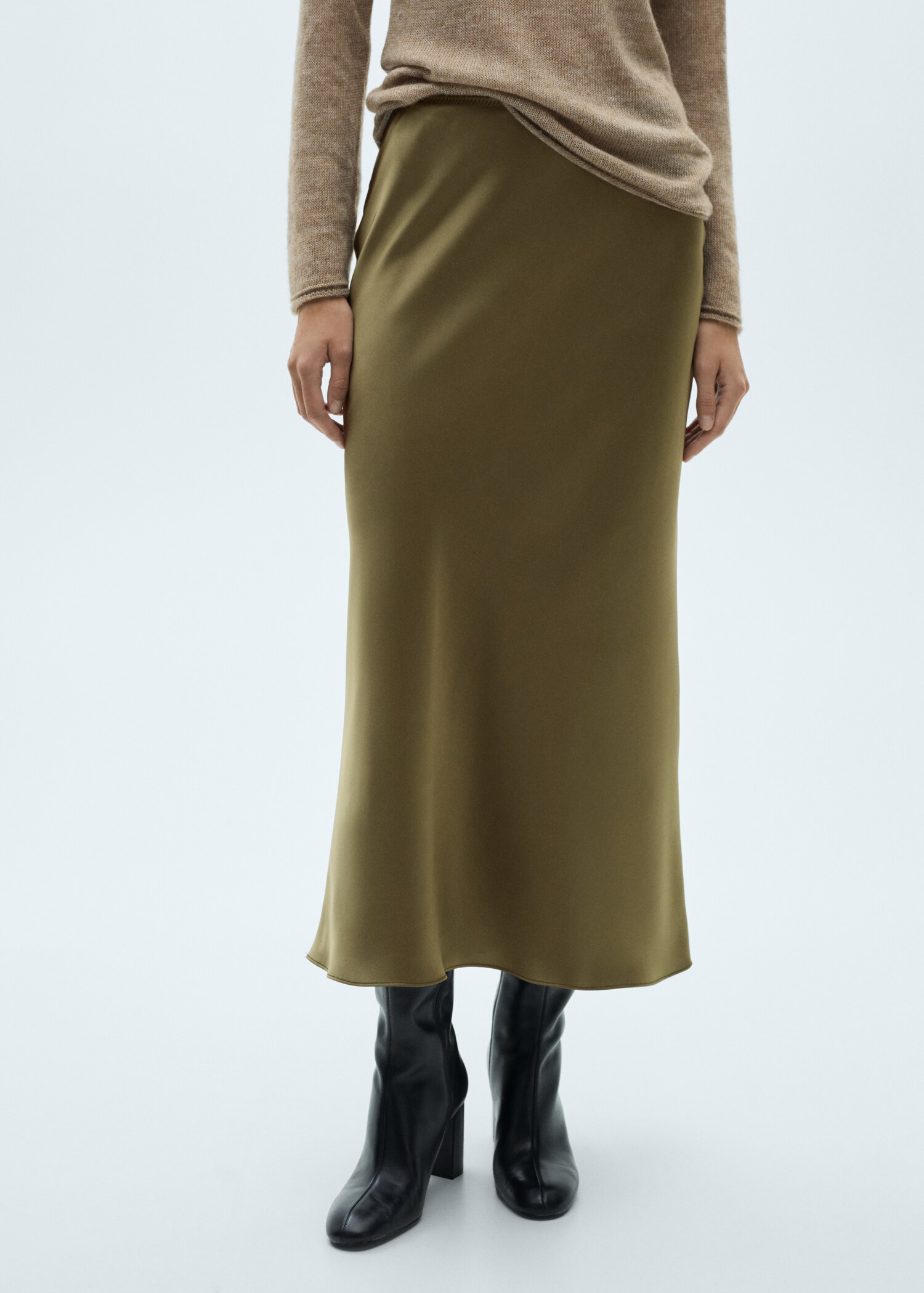 Satin long skirt - Medium plane