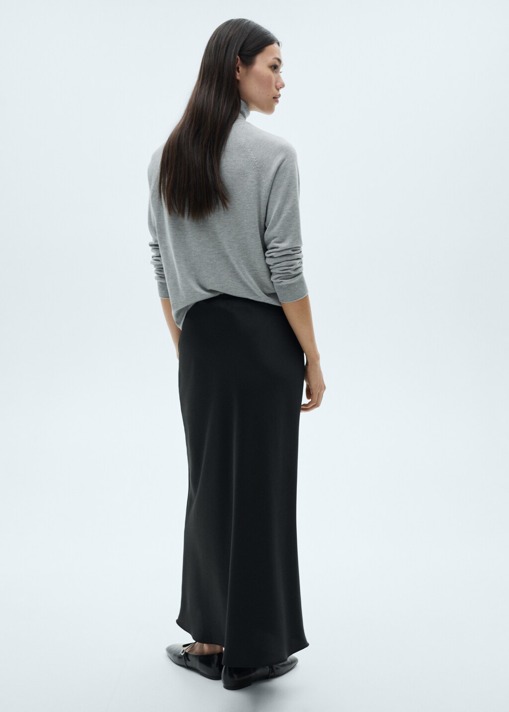 Jupe longue satin?�e - Femme | MANGO France m?�tropolitaine