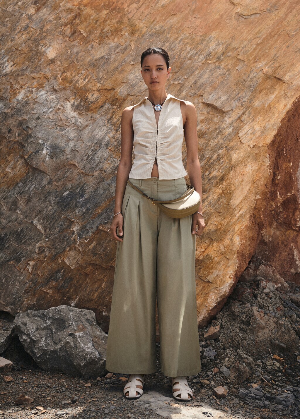 Cotton pleated trousers Women MANGO United Kingdom