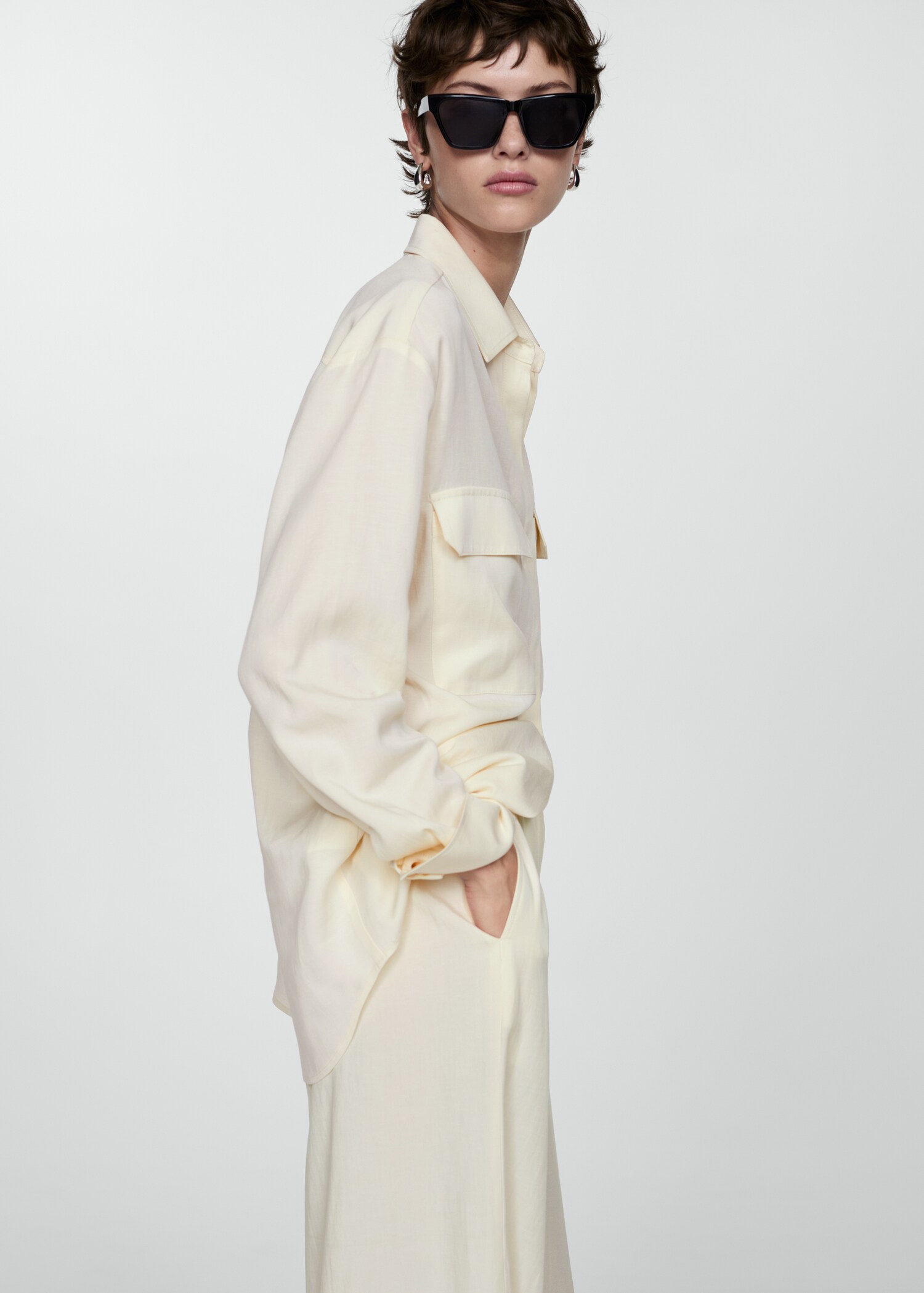 Oversized lyocell shirt - Details of the article 2