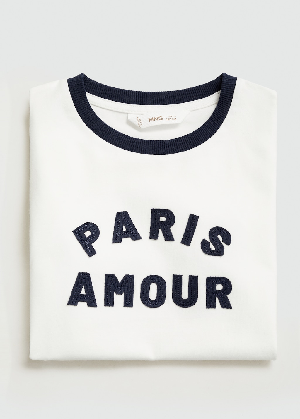Contrast collar T shirt