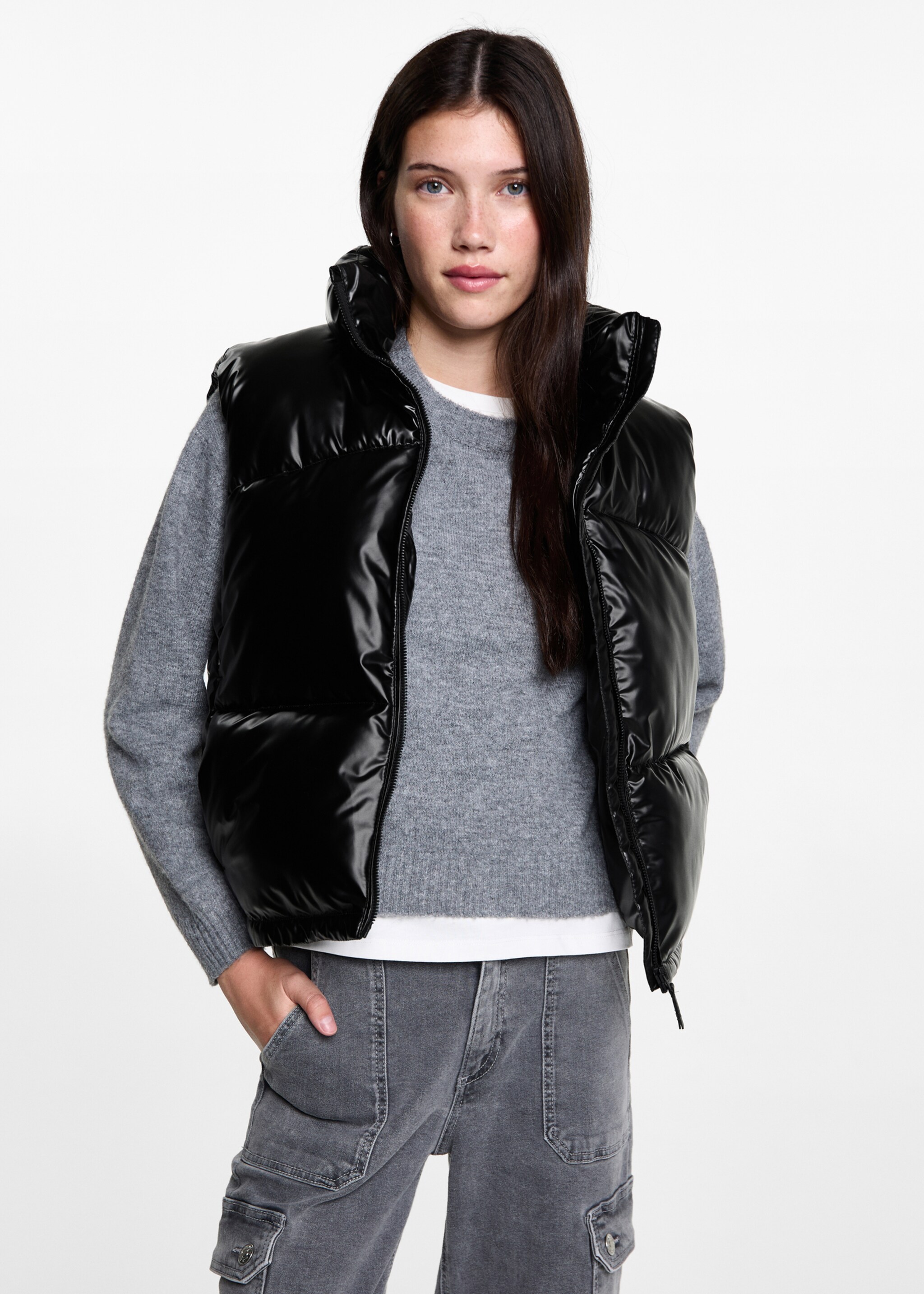 Quilted gilet with pockets - Medium plane