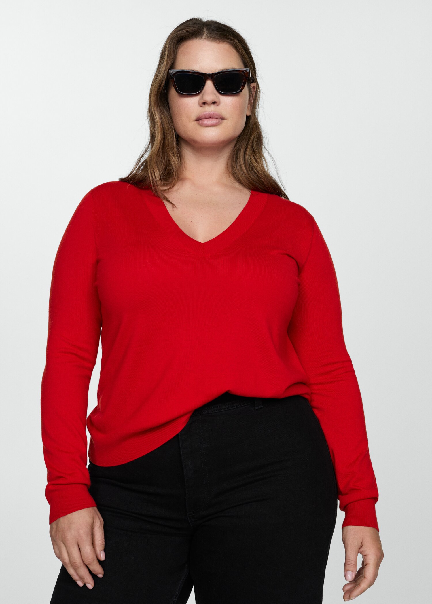 Fine-knit V-neck sweater - Details of the article 5