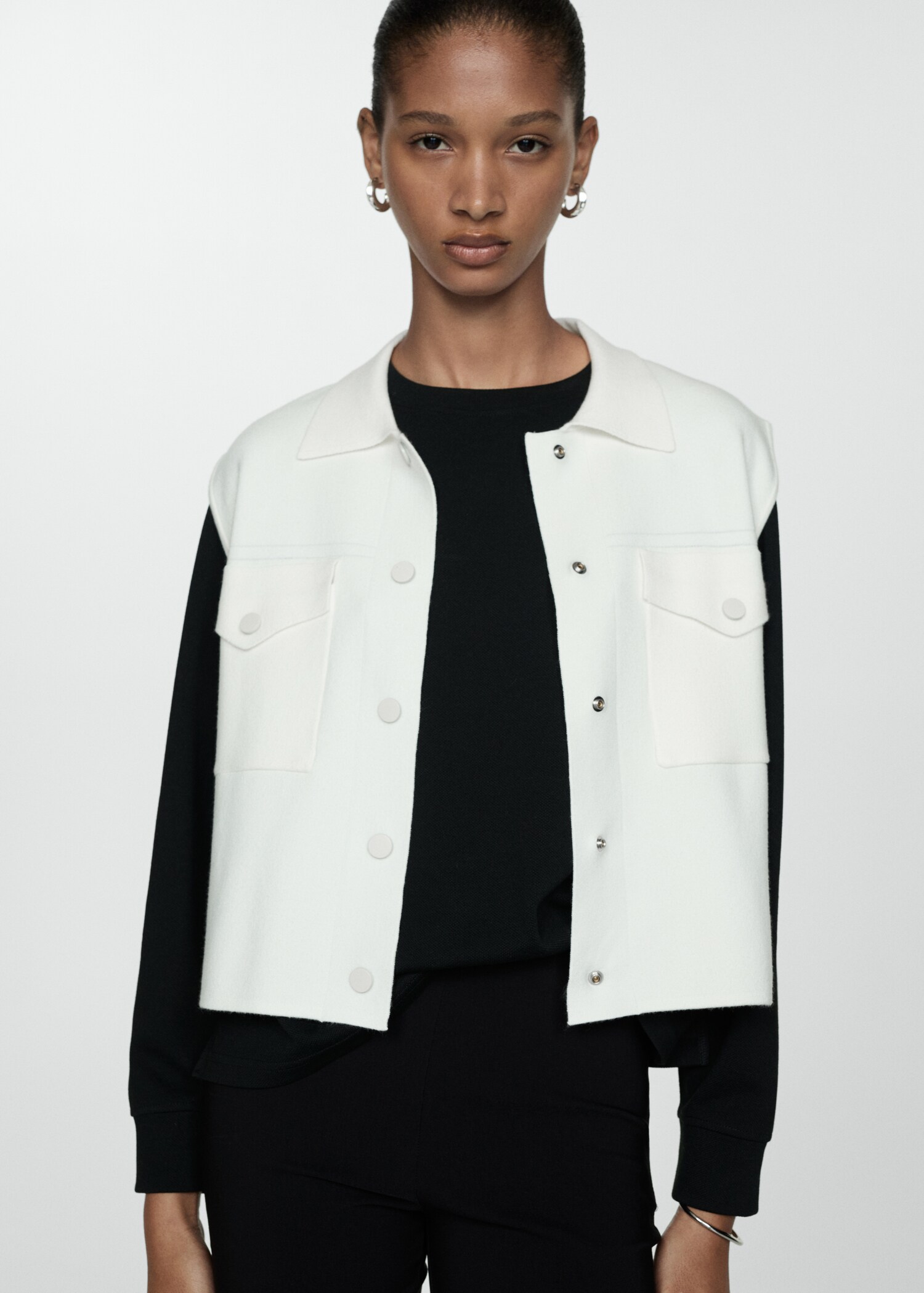 Gilet maille poches - Plan moyen