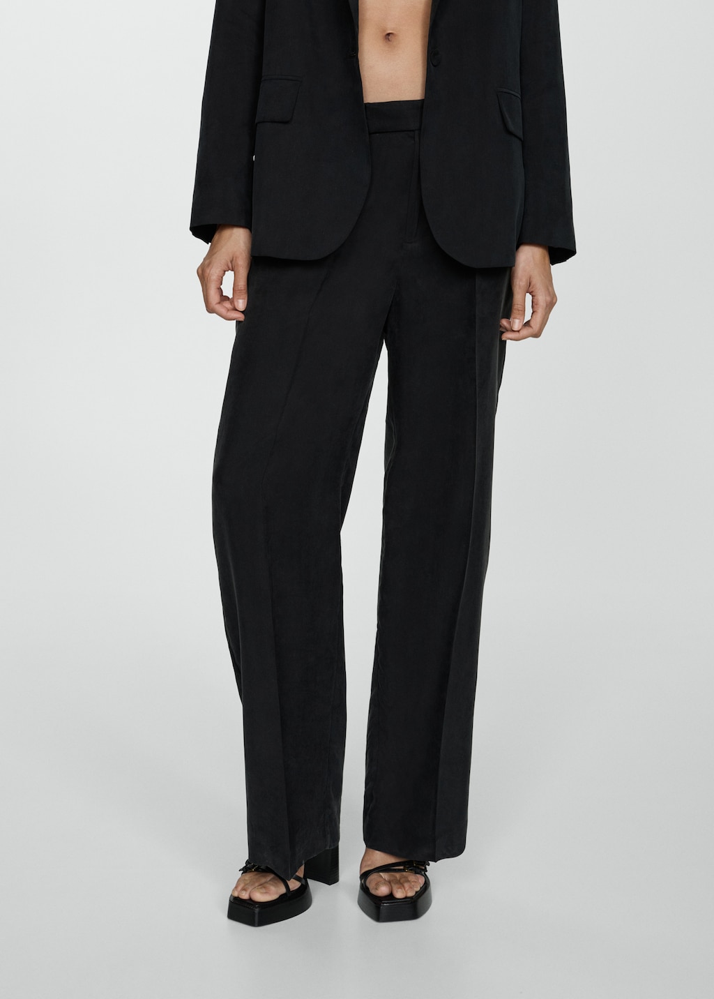 Mango Gerade Cupro-Hose