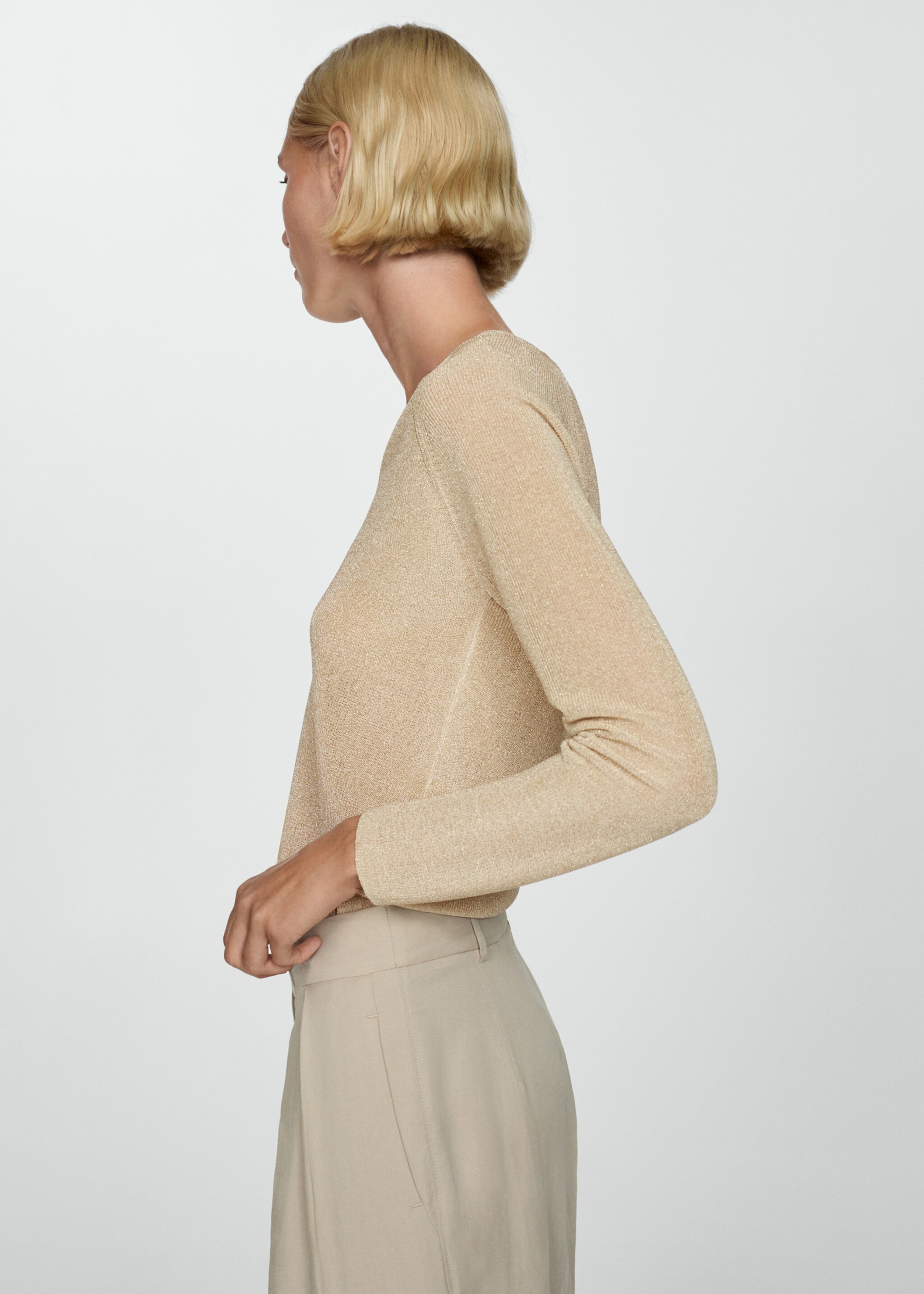 V-neck lurex sweater - Details of the article 1