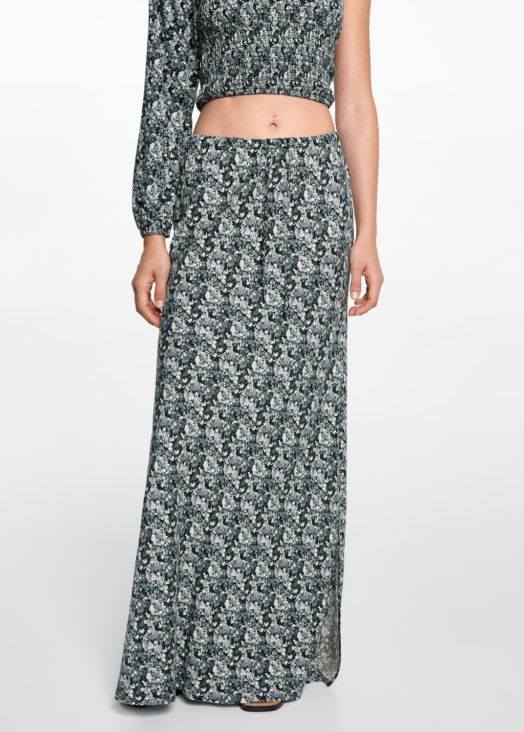 Floral print long skirt