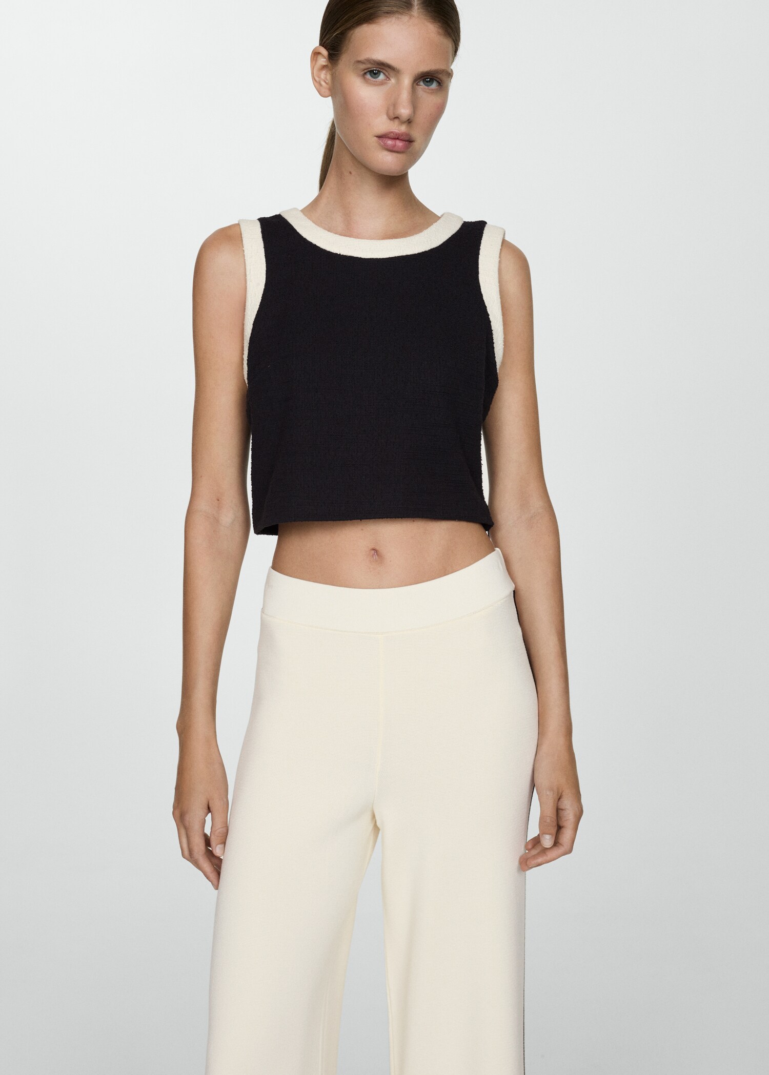 Pantalon maille bandes latérales contrastées - Détail de l'article 1