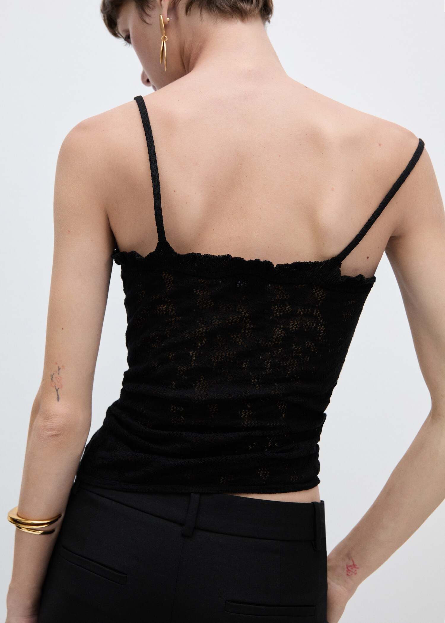 Openwork details knit top - Reverse of the article