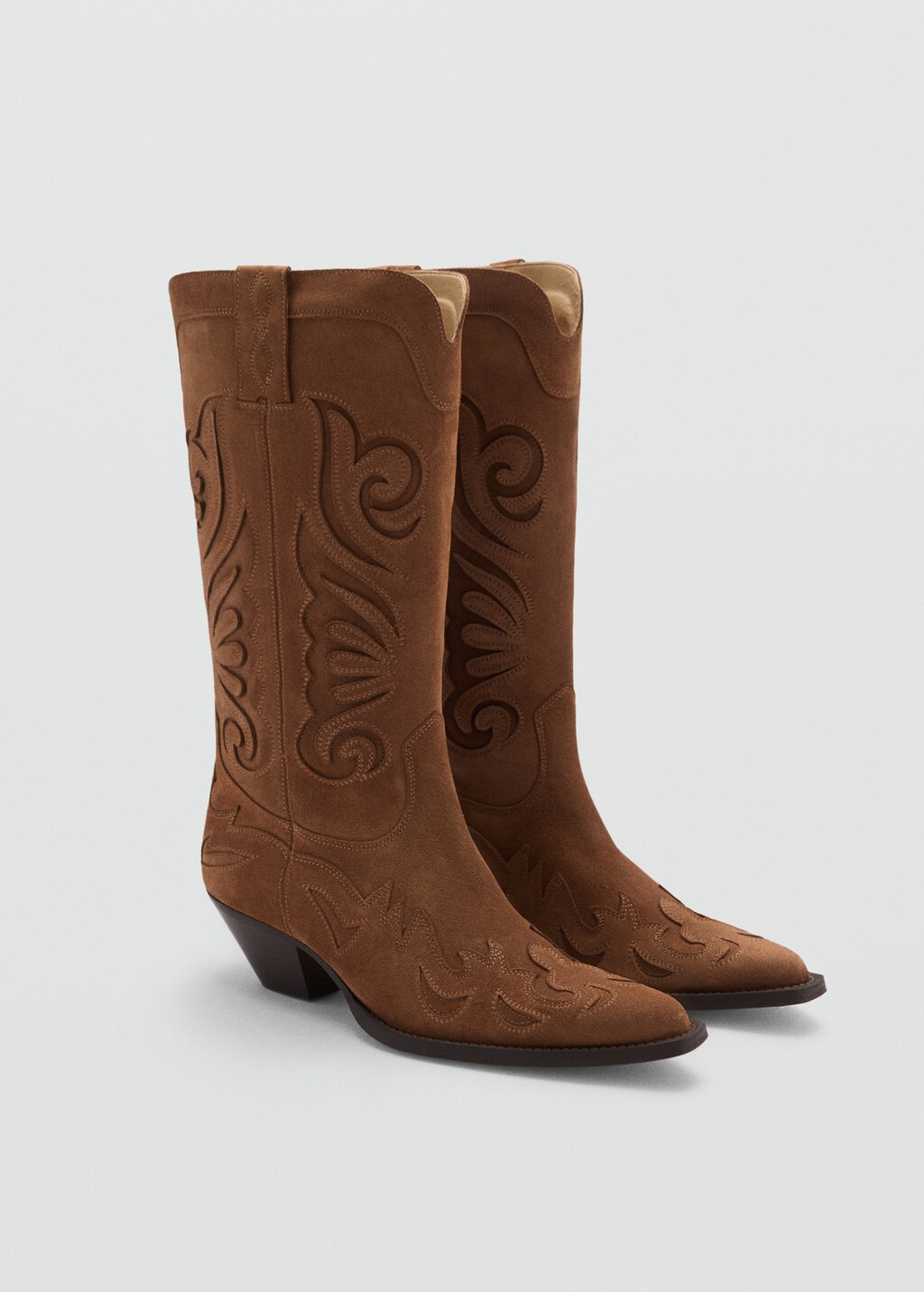 Mango cowboy leather boots hotsell