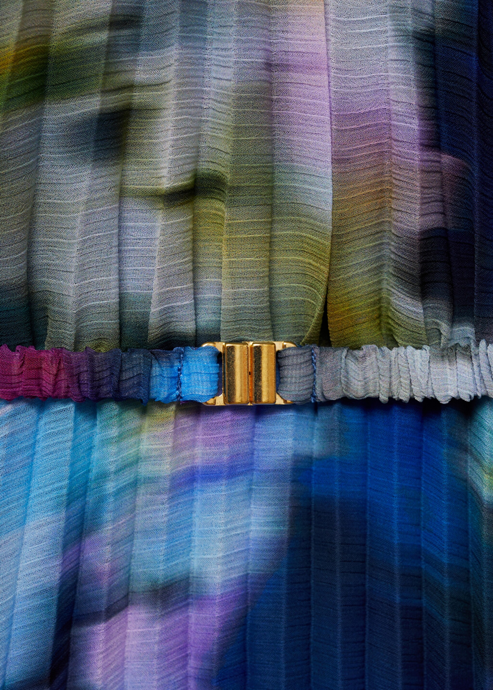 Vestido plisado estampado - Detalle del artículo 0
