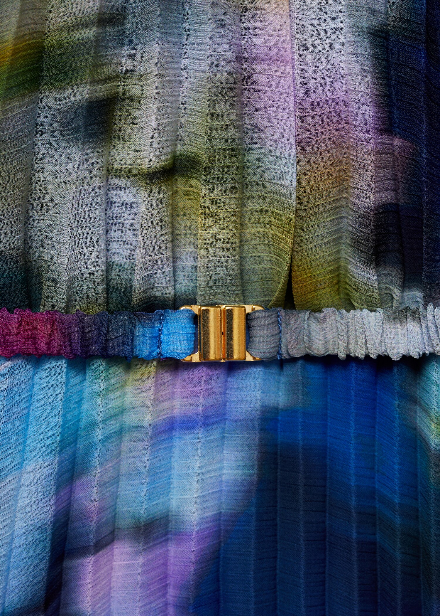 Printed pleated dress - Details of the article 0