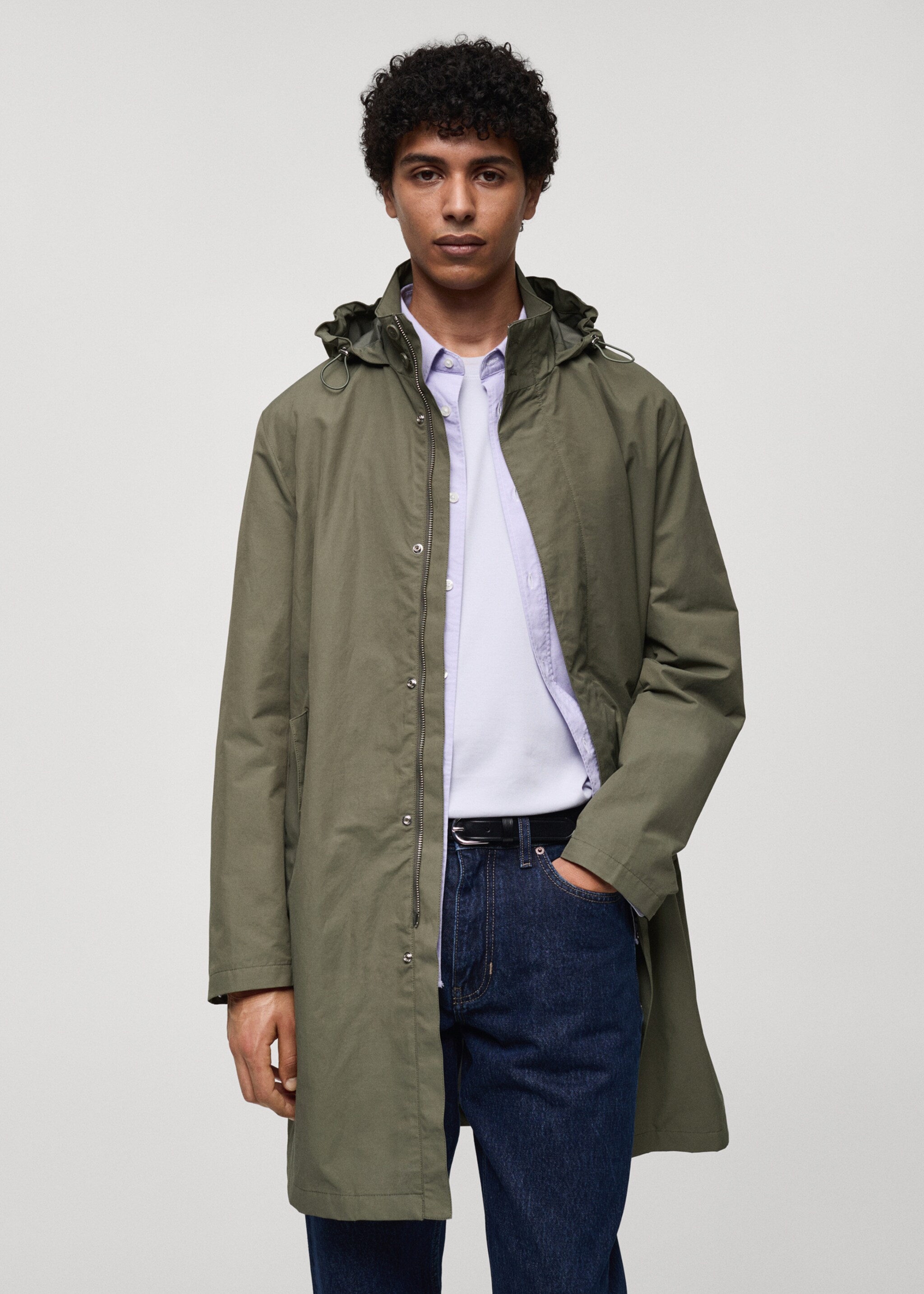 Water-repellent hooded parka - Medium plane