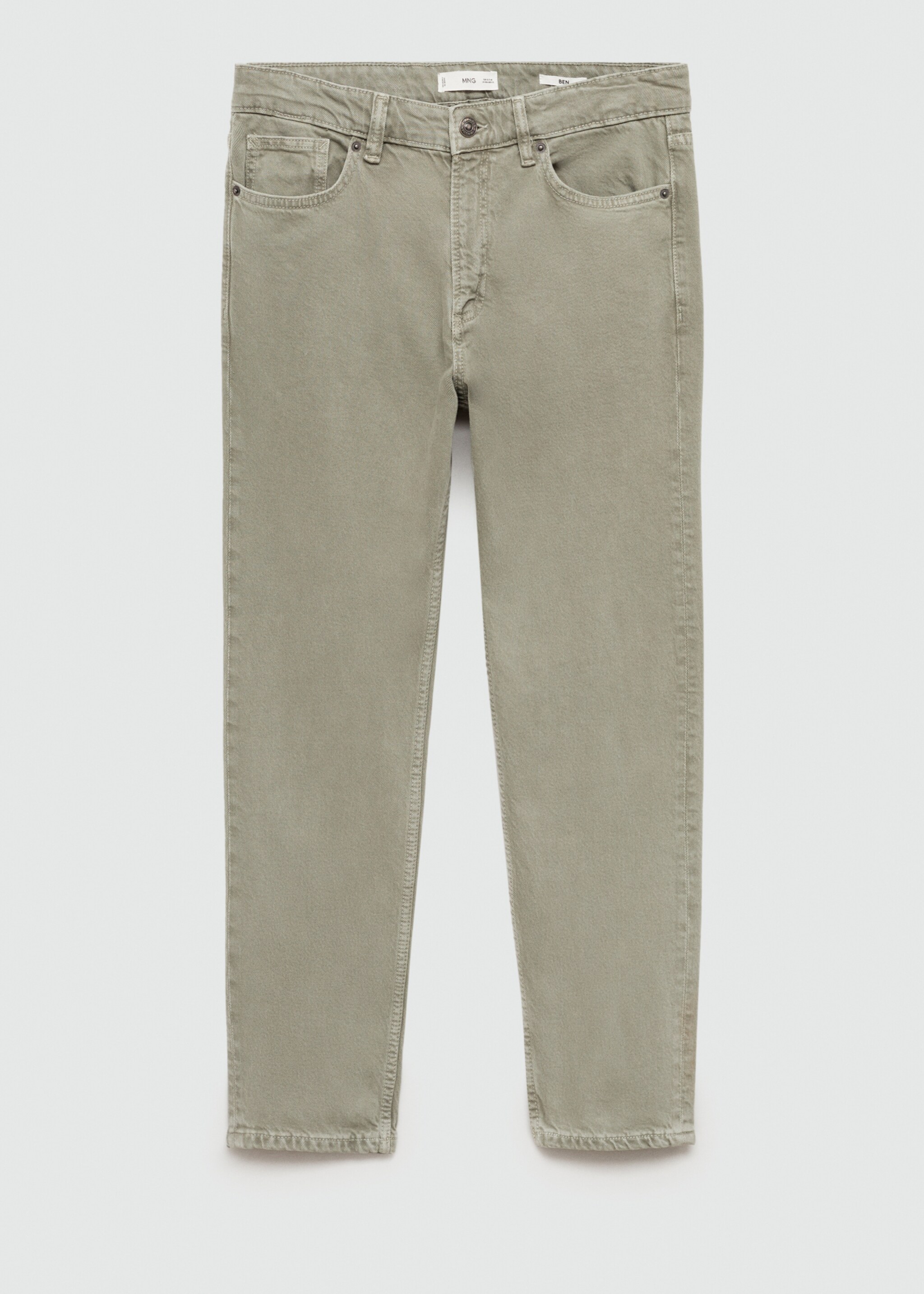 Ben tapered cropped jeans - Article without model, Pastel Green. Ref: 77054439-00.