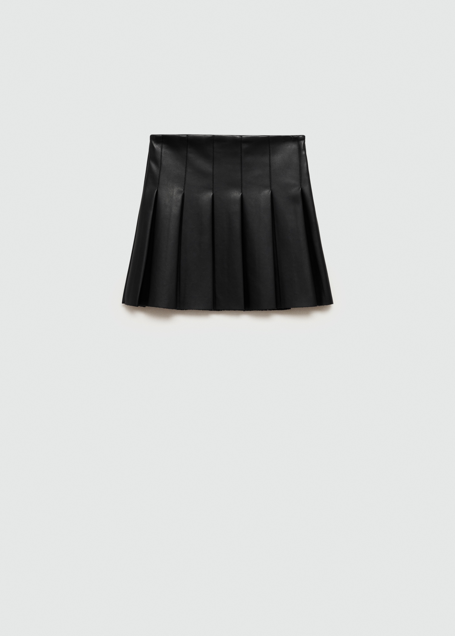 Leather-effect pleated mini-skirt - Article without model