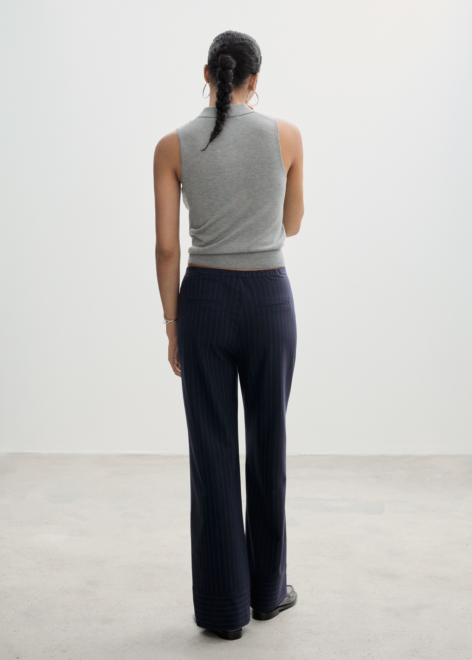 Chalk-stripe straight trousers - Reverse of the article