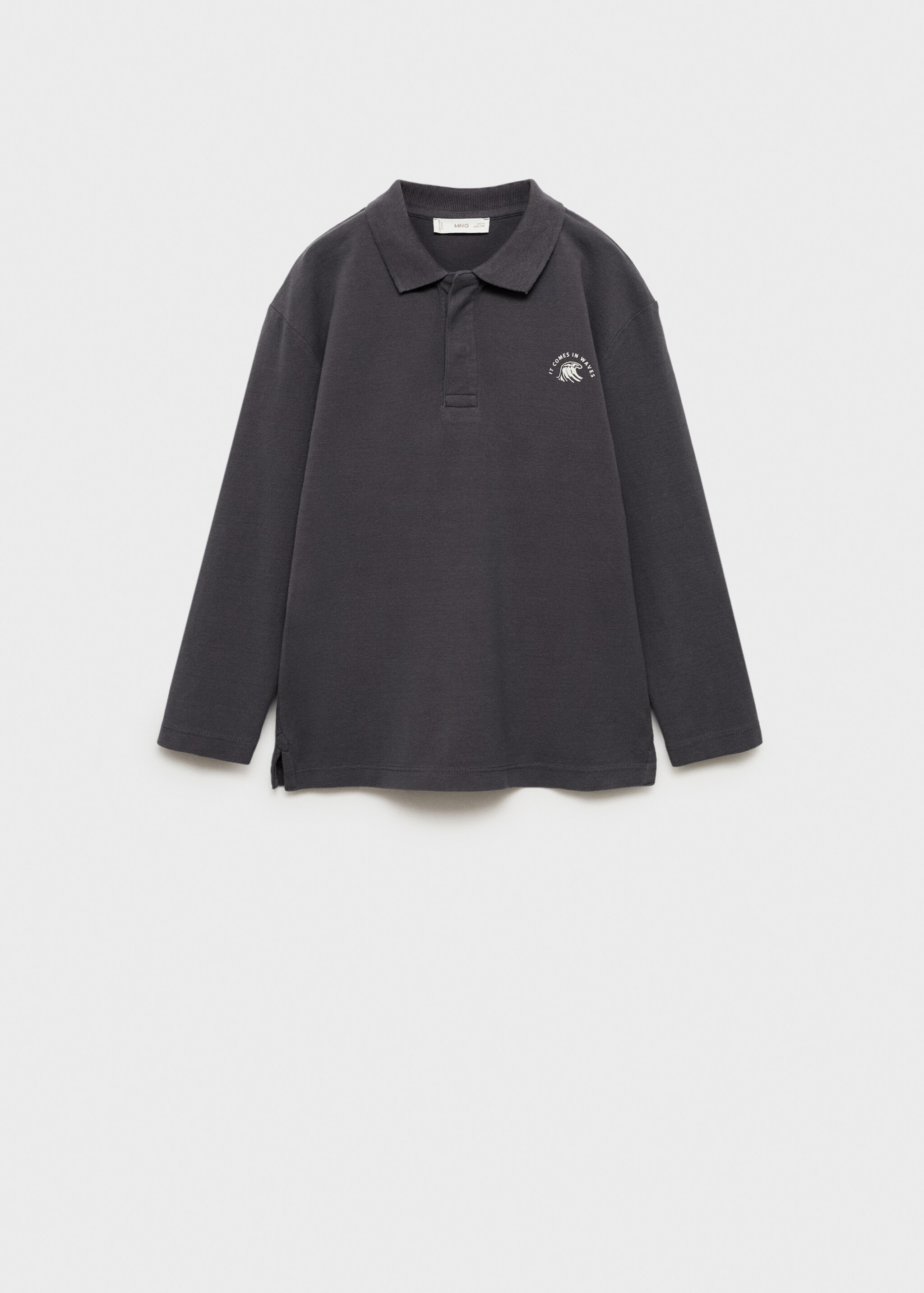 Polo détail brodé - Article sans modèle, Gris anthracite. Ref: 77054764-00.