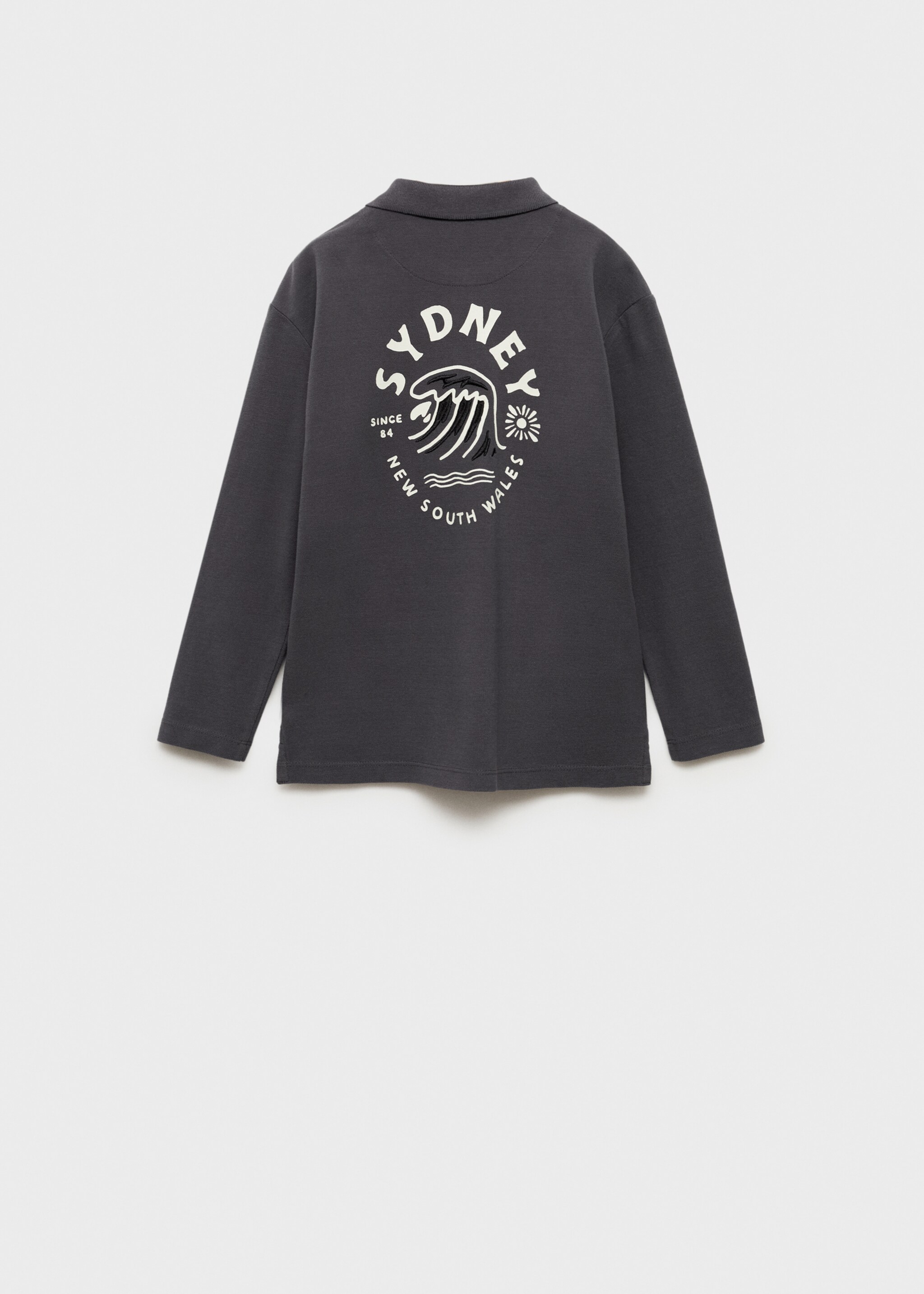 Polo détail brodé - Verso de l’article, Gris anthracite. Ref: 77054764-00.