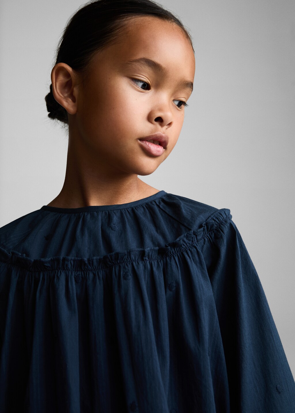 Embroidered polka dot blouse Kids MANGO United Arab Emirates