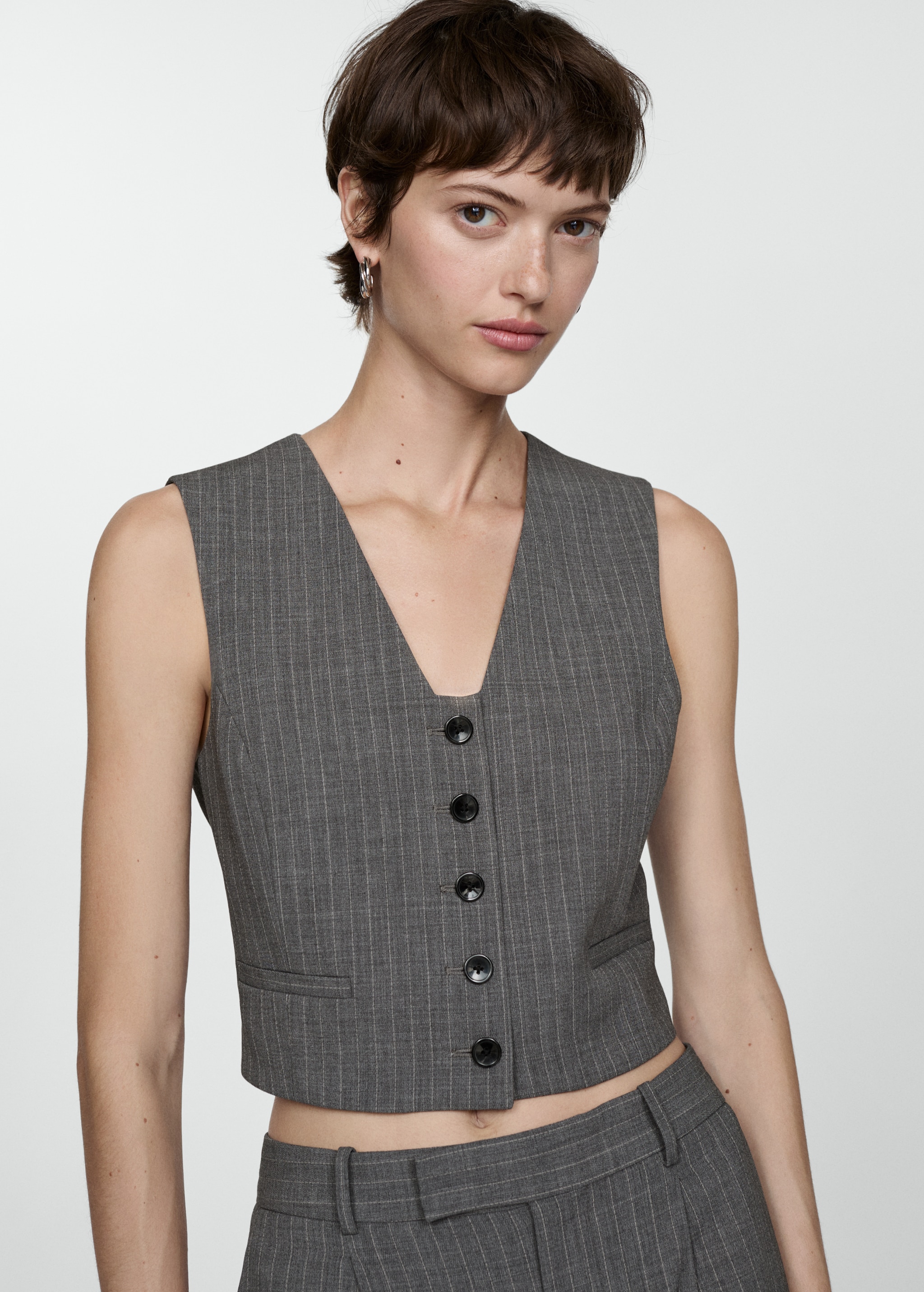 Pinstriped suit waistcoat - Medium plane