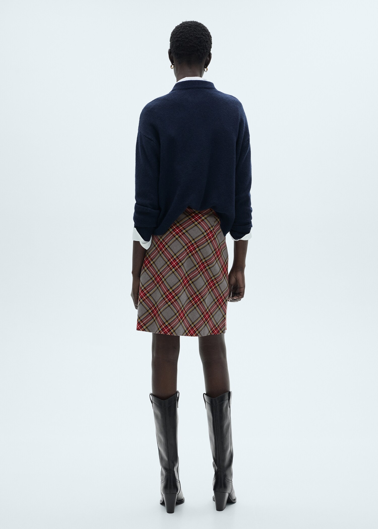 Check skirt with lace finish - Reverse of the article