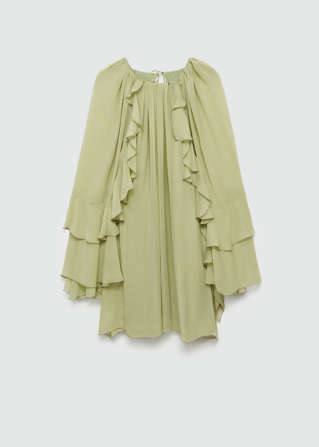 white christmas dresses MANGO Purple Chiffon Ruffle Dress UK L main image 0