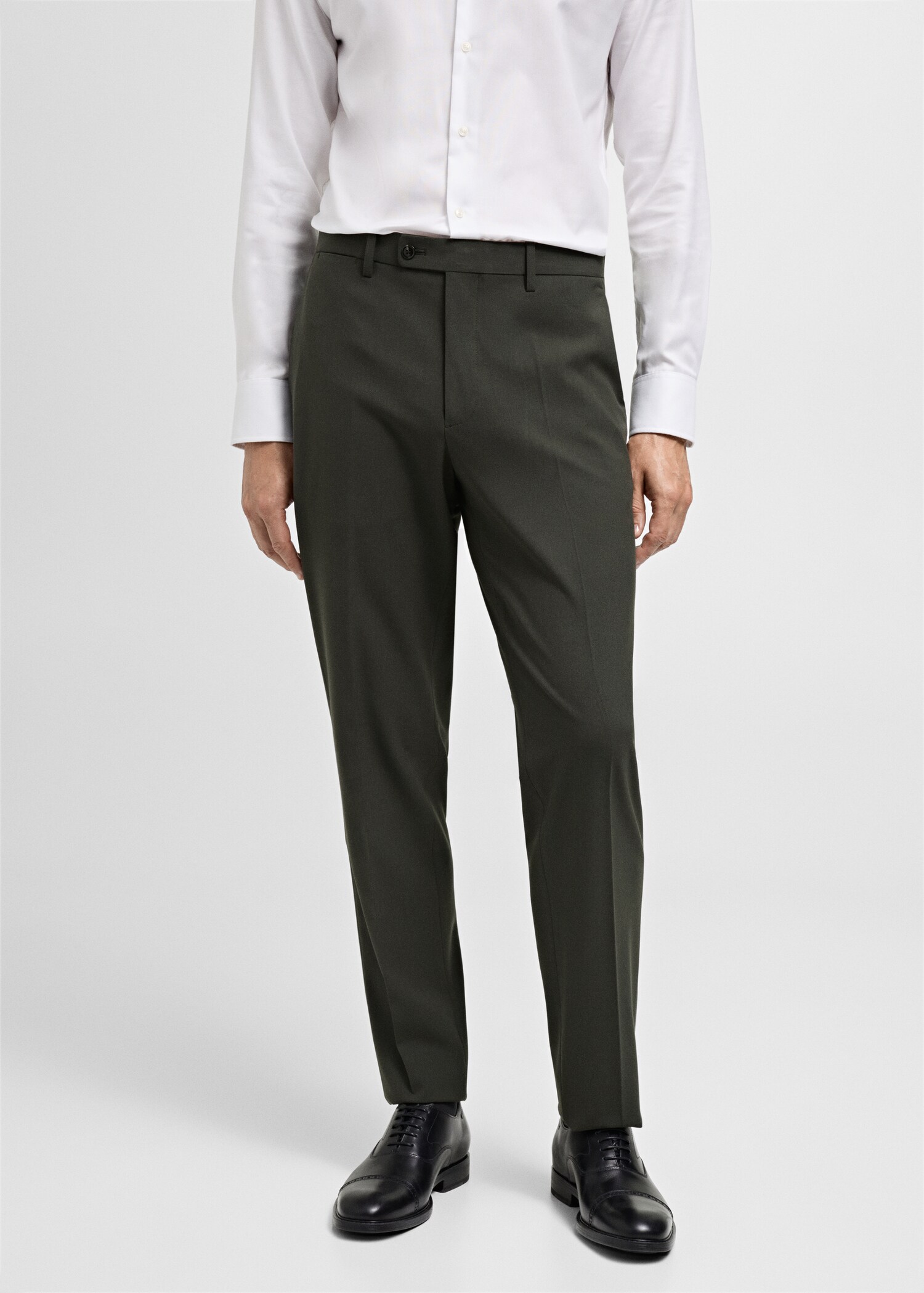 Stretch-fabric slim-fit suit trousers - Medium plane