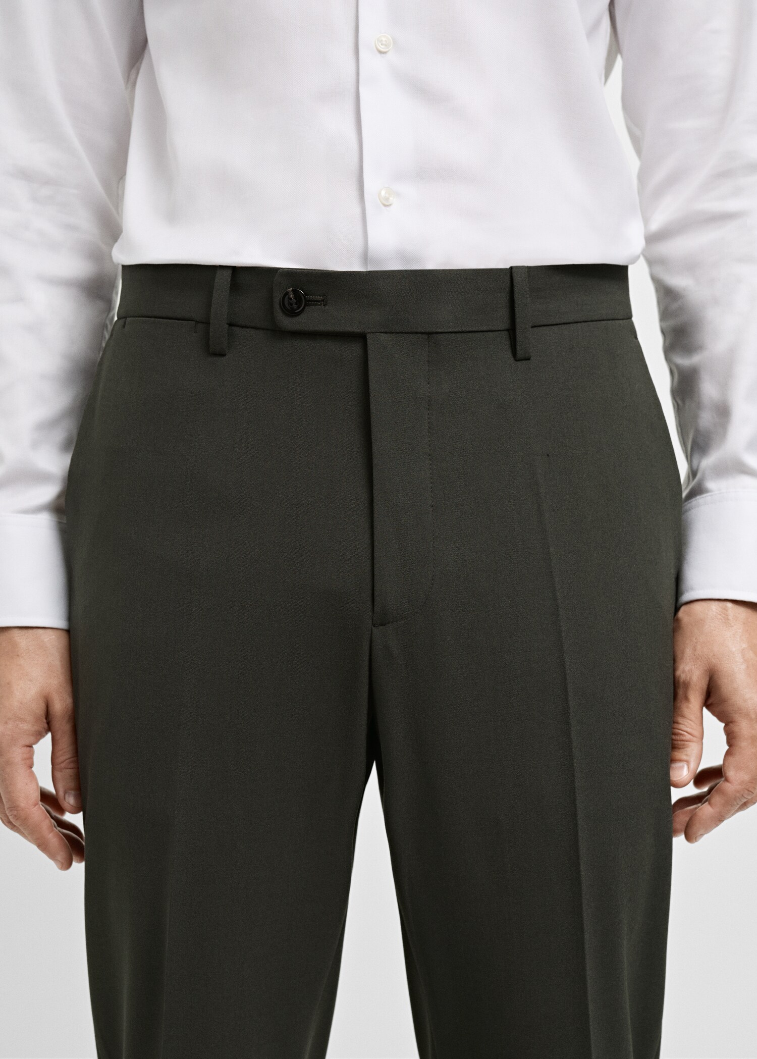 Stretch-fabric slim-fit suit trousers - Details of the article 1