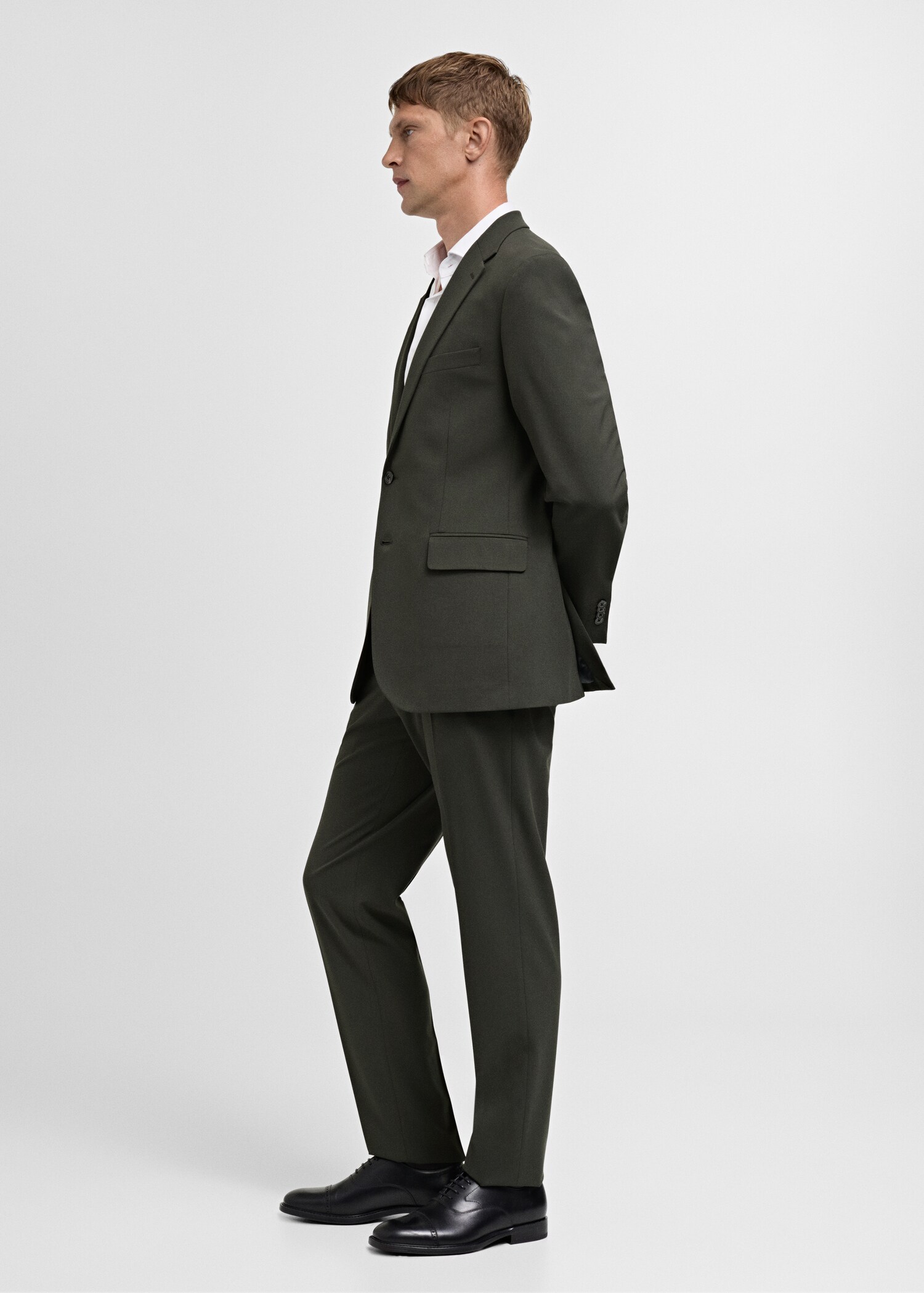 Stretch-fabric slim-fit suit trousers - Details of the article 2