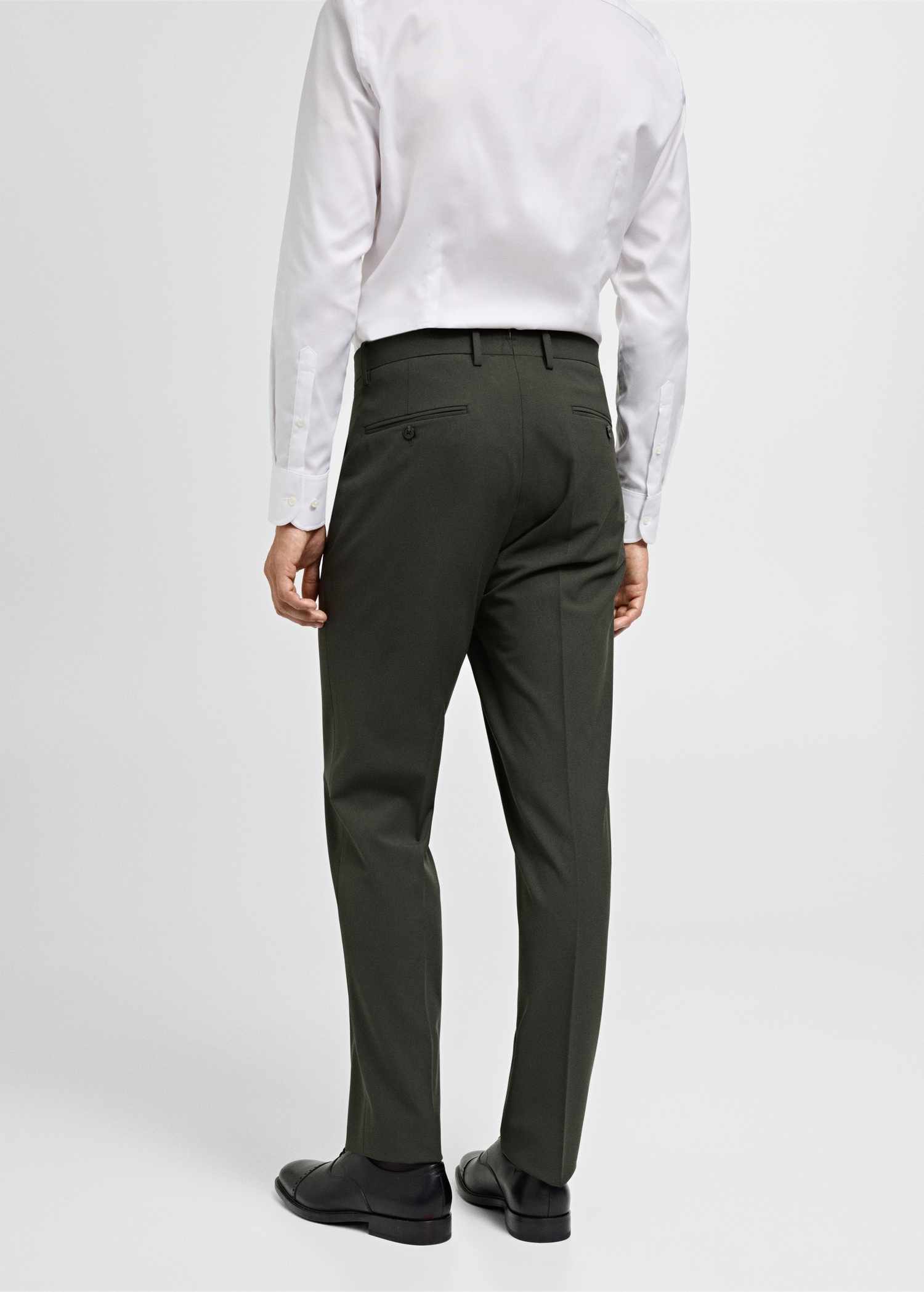 Stretch-fabric slim-fit suit trousers - Reverse of the article