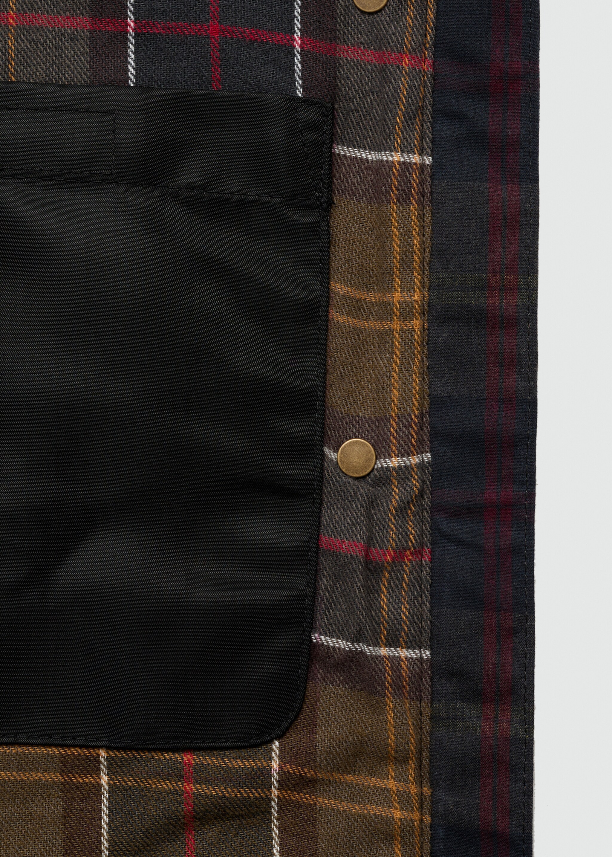 Waxed-effect short parka - Details of the article 0, Brown. Ref: 77055632-00.