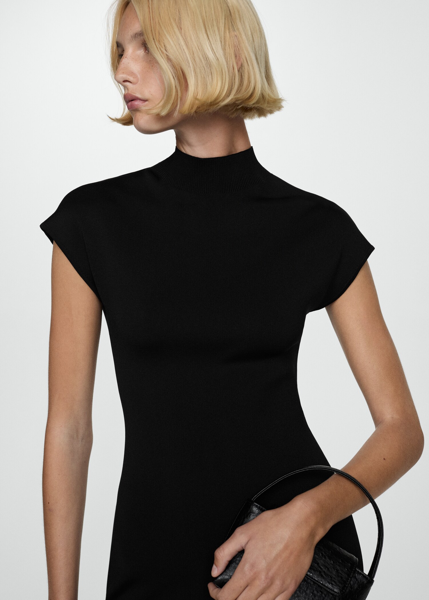 Perkins-neck knitted dress - Medium plane