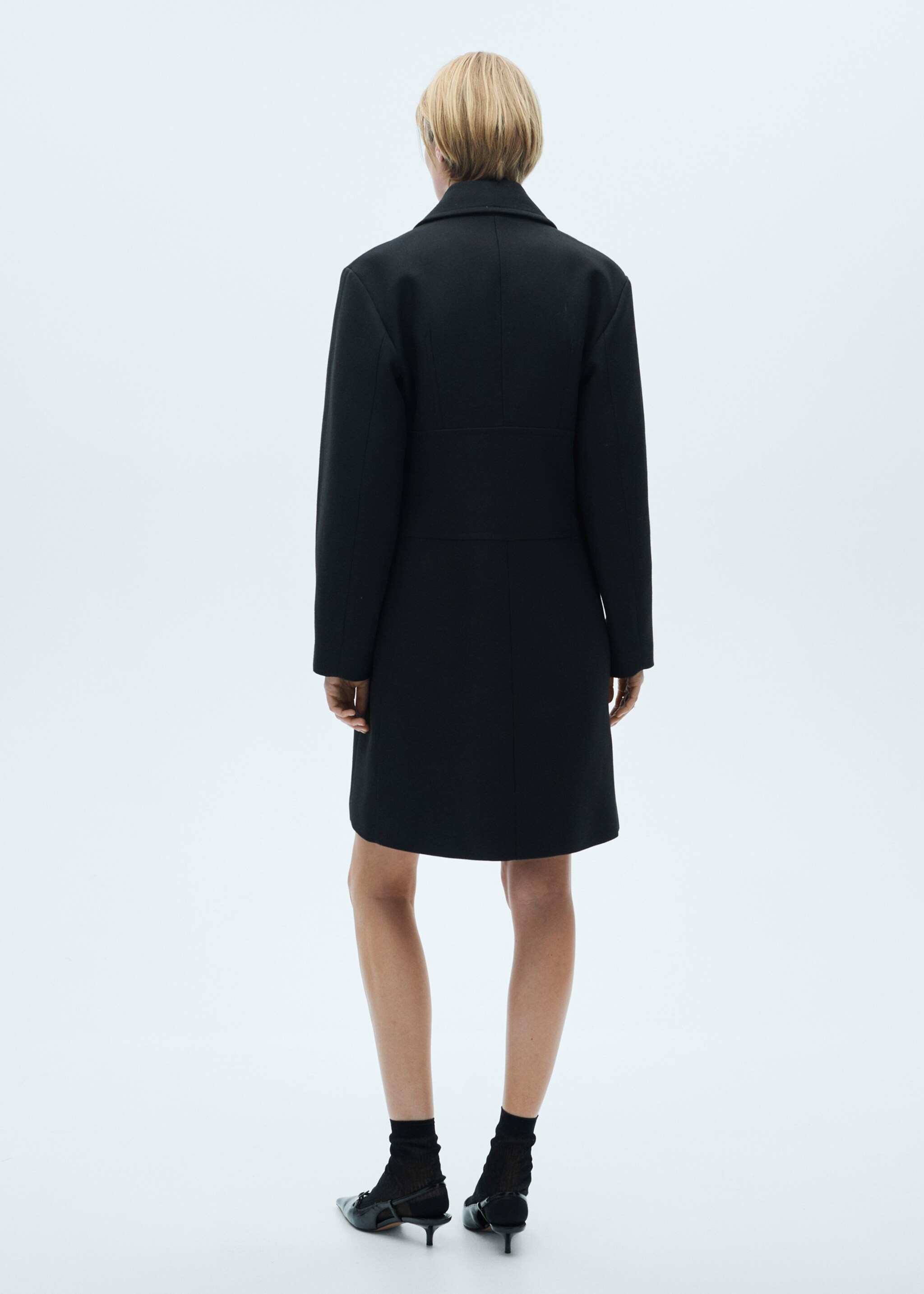 Zip straight-cut coat - Reverse of the article