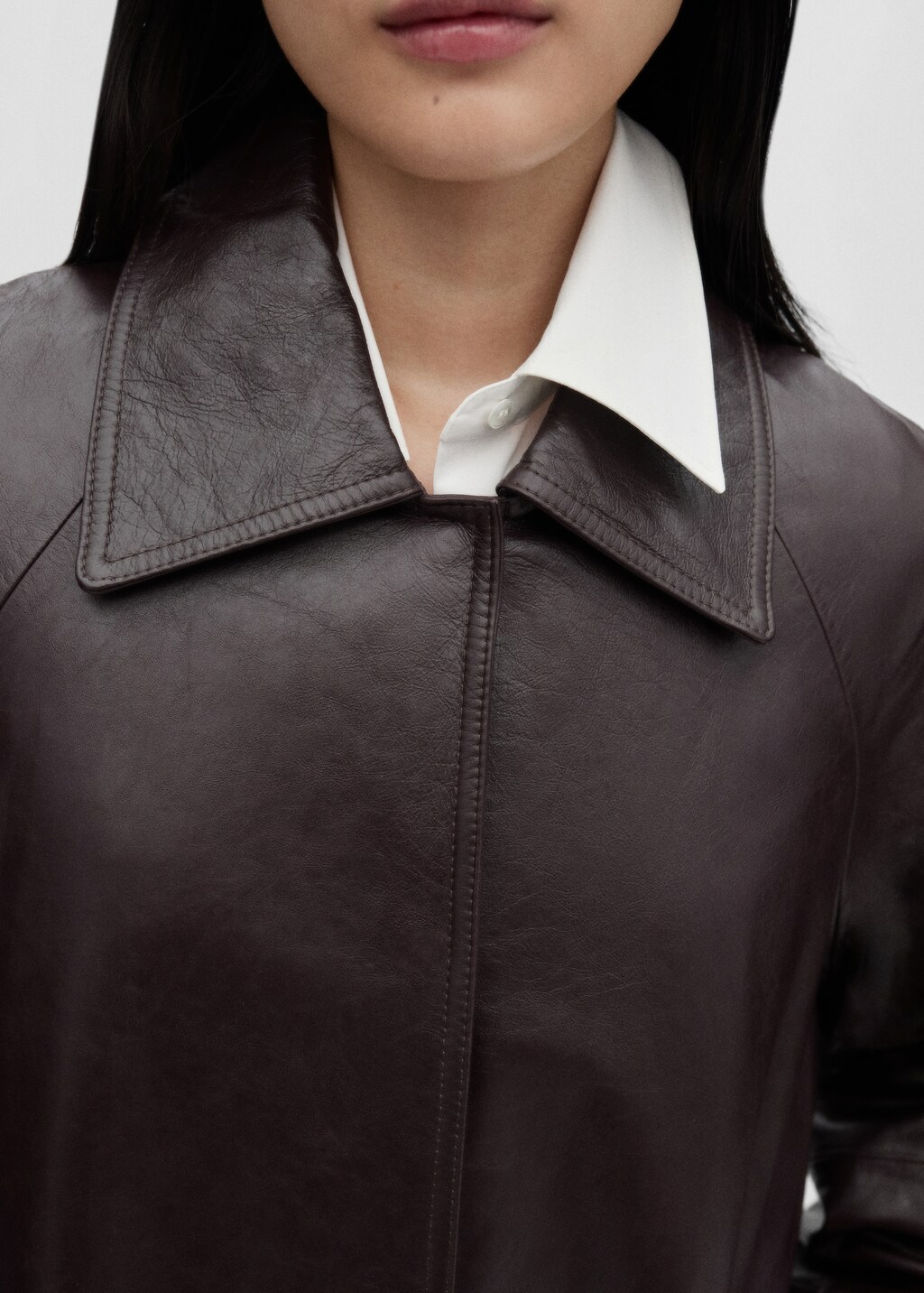 100 oversized leather coat Women MANGO Denmark