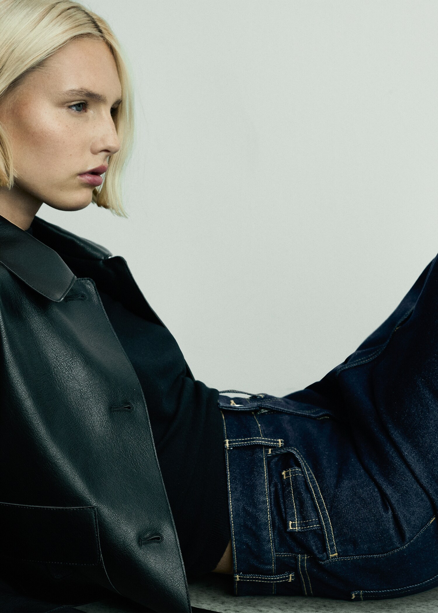 Jupe midi en jean rinse wash - Détail de l'article 7