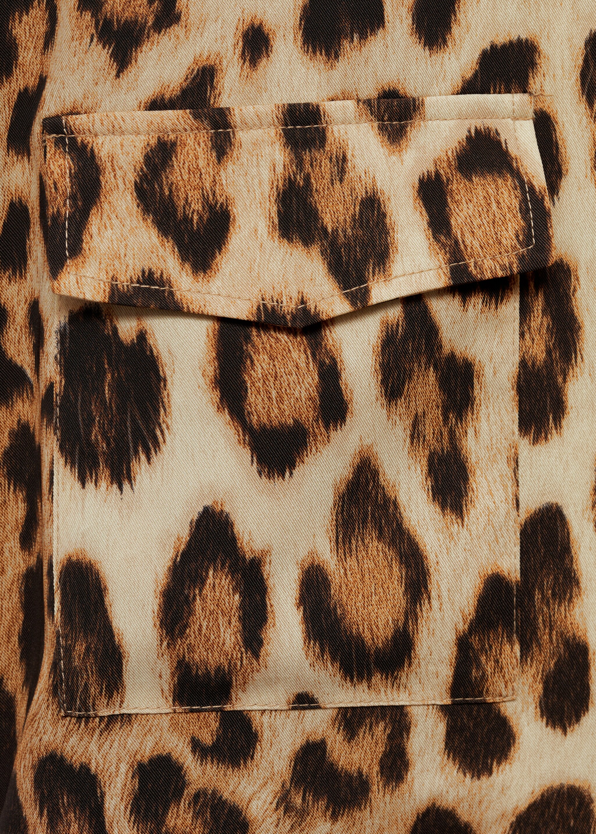 Vestido camisero leopardo - Detalle del artículo 0, Marrón. Ref: 77055668-00.