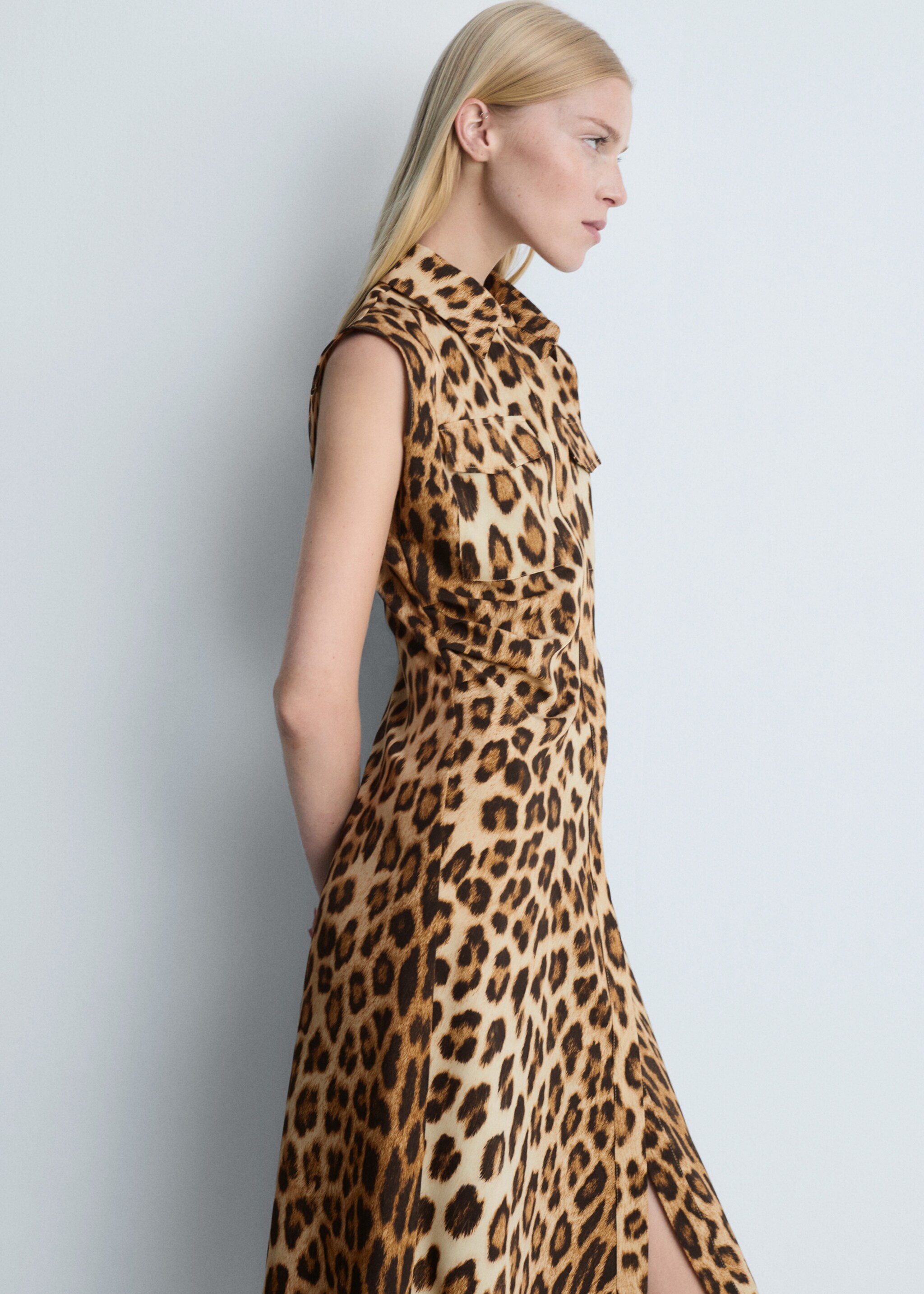 Leopard-print shirt dress - รายละเอียดของสินค้า 2