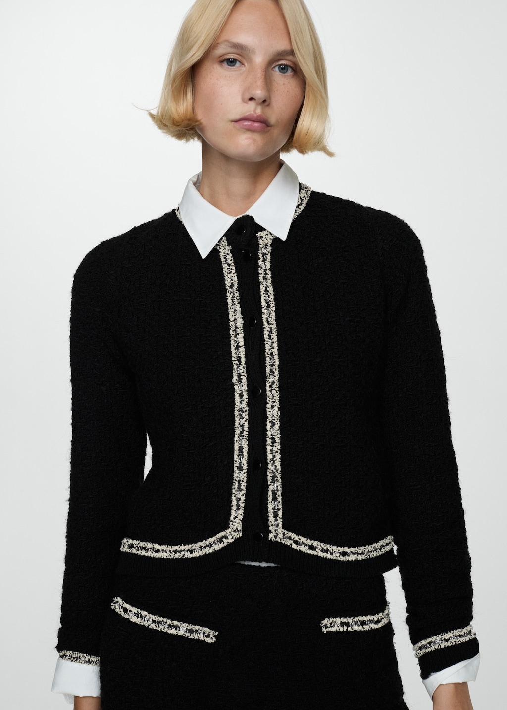 Bicolour tweed jacket | MANGO Niger