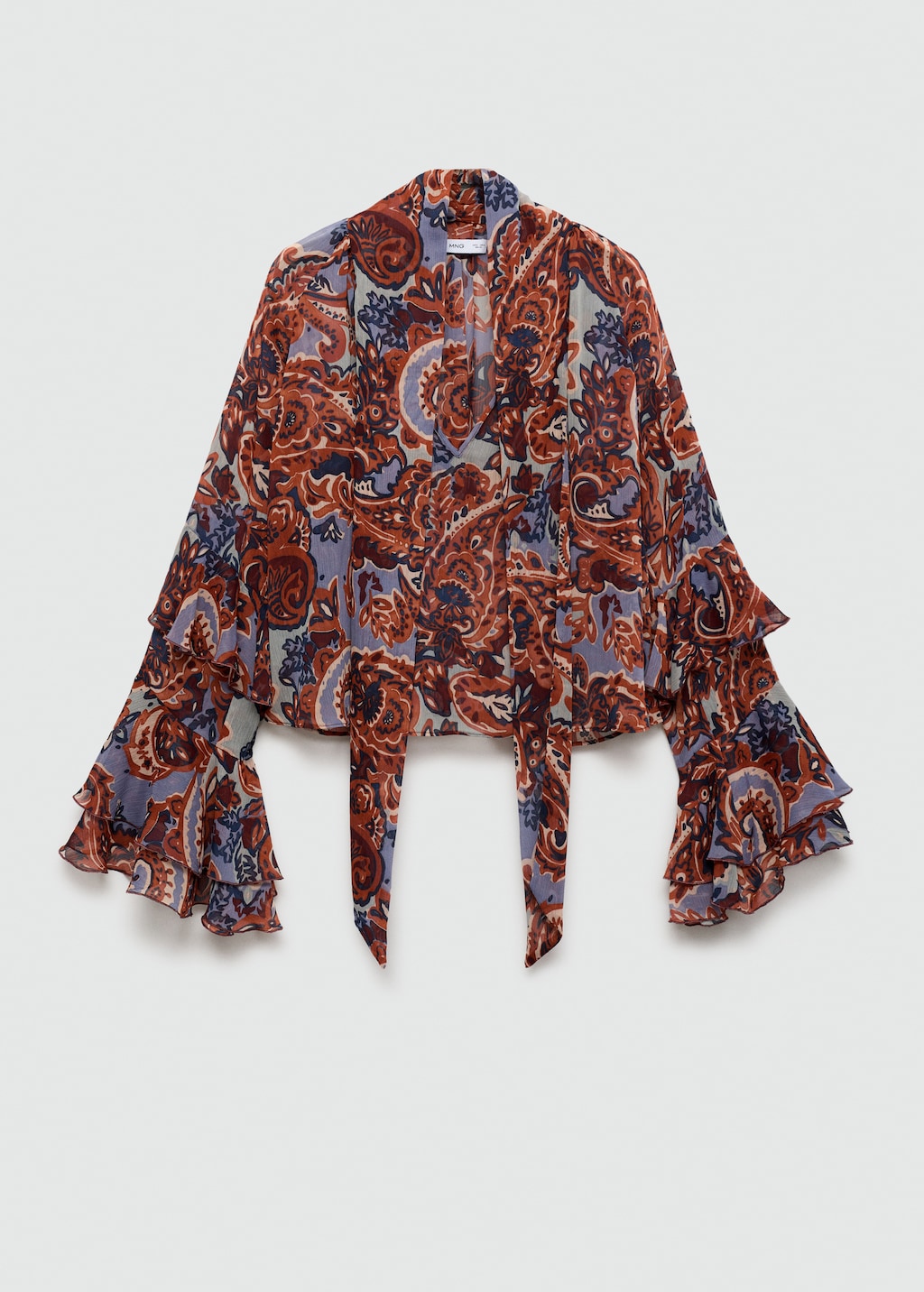 Joie Paisley Print Pleated Ruffled Boho Chic discount Blouse