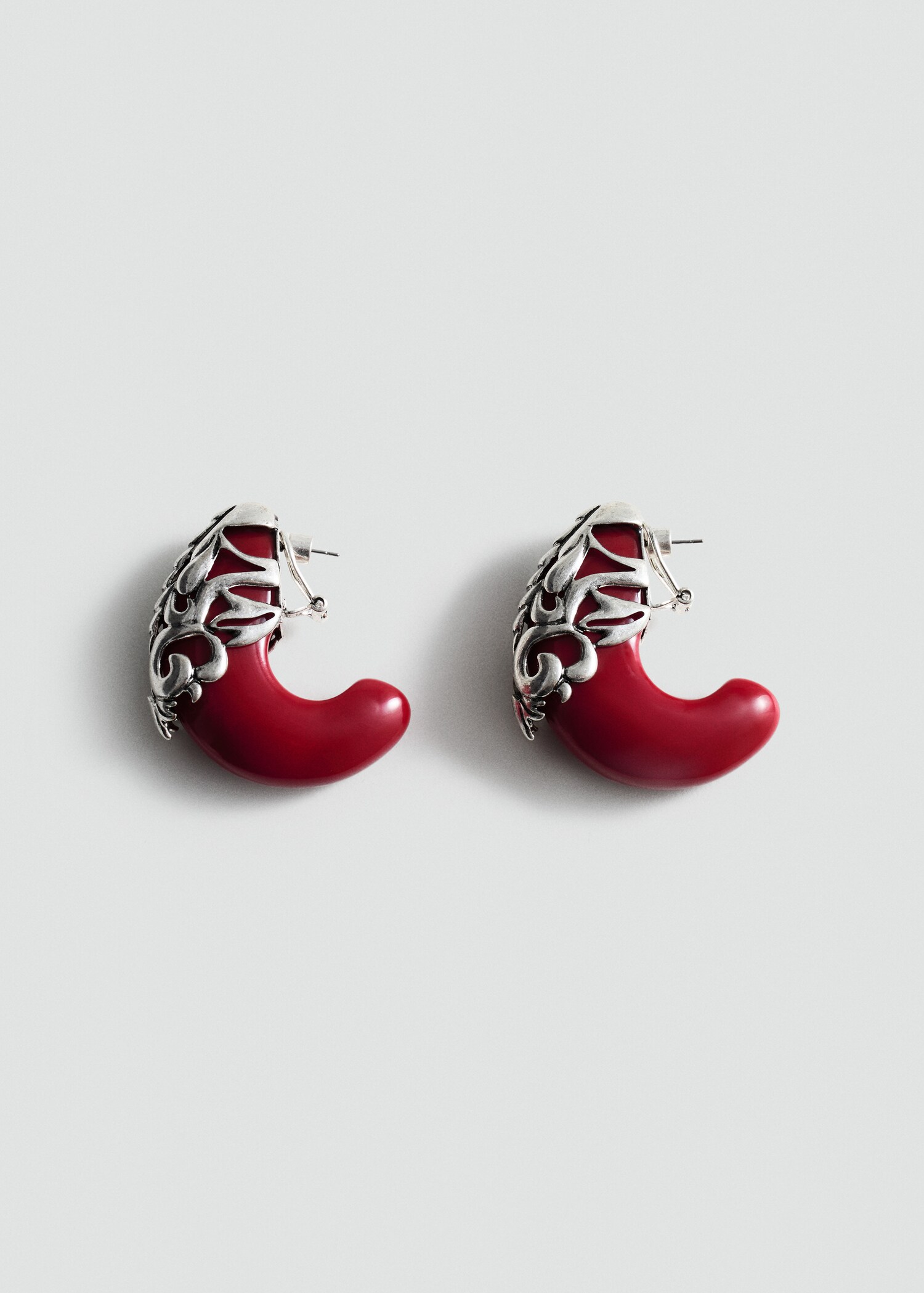 Hoop earrings with metallic detail - Article without model