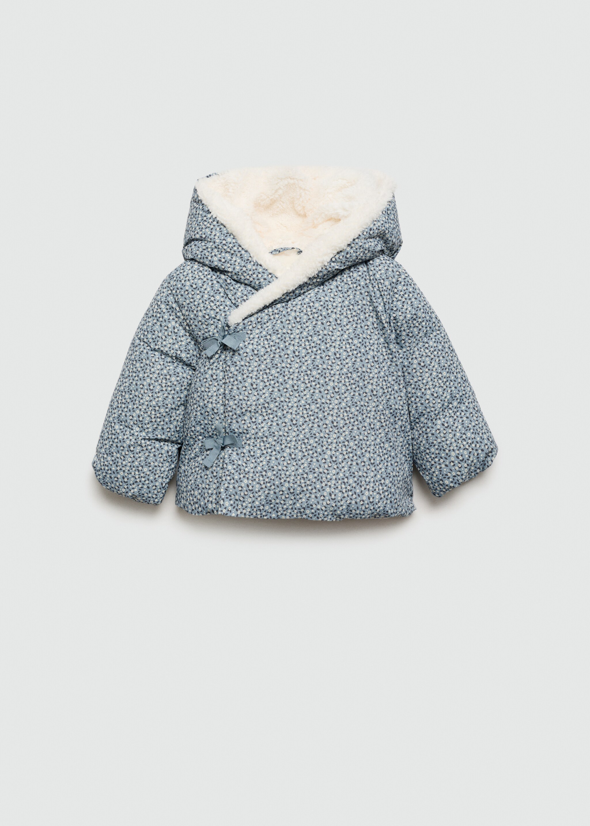 Fur-effect floral-print anorak - Article without model