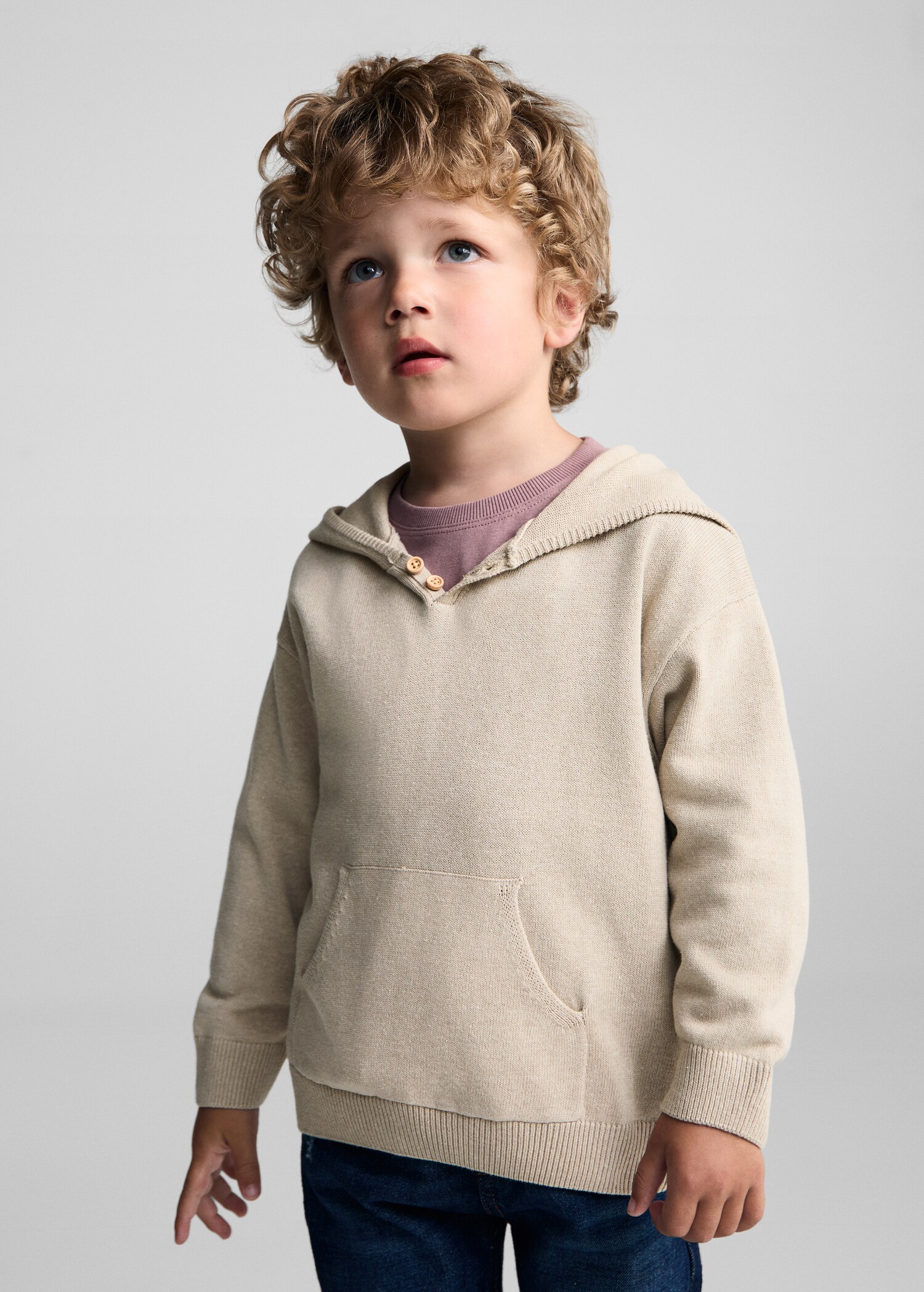 Hooded knit sweater - Medium plane