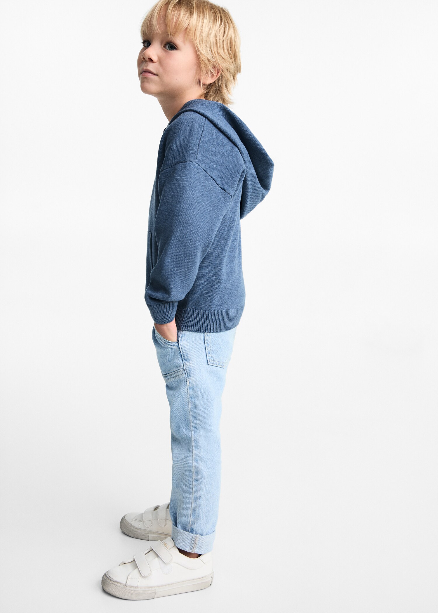 Hooded knit sweater - Medium plane