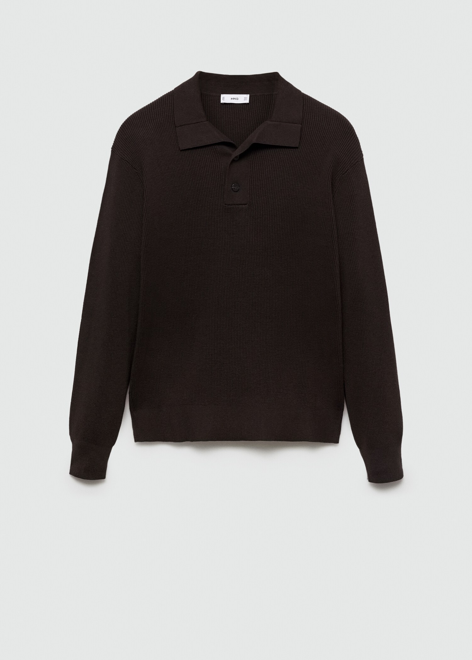 Fine-knit ribbed cotton polo shirt - Article without model