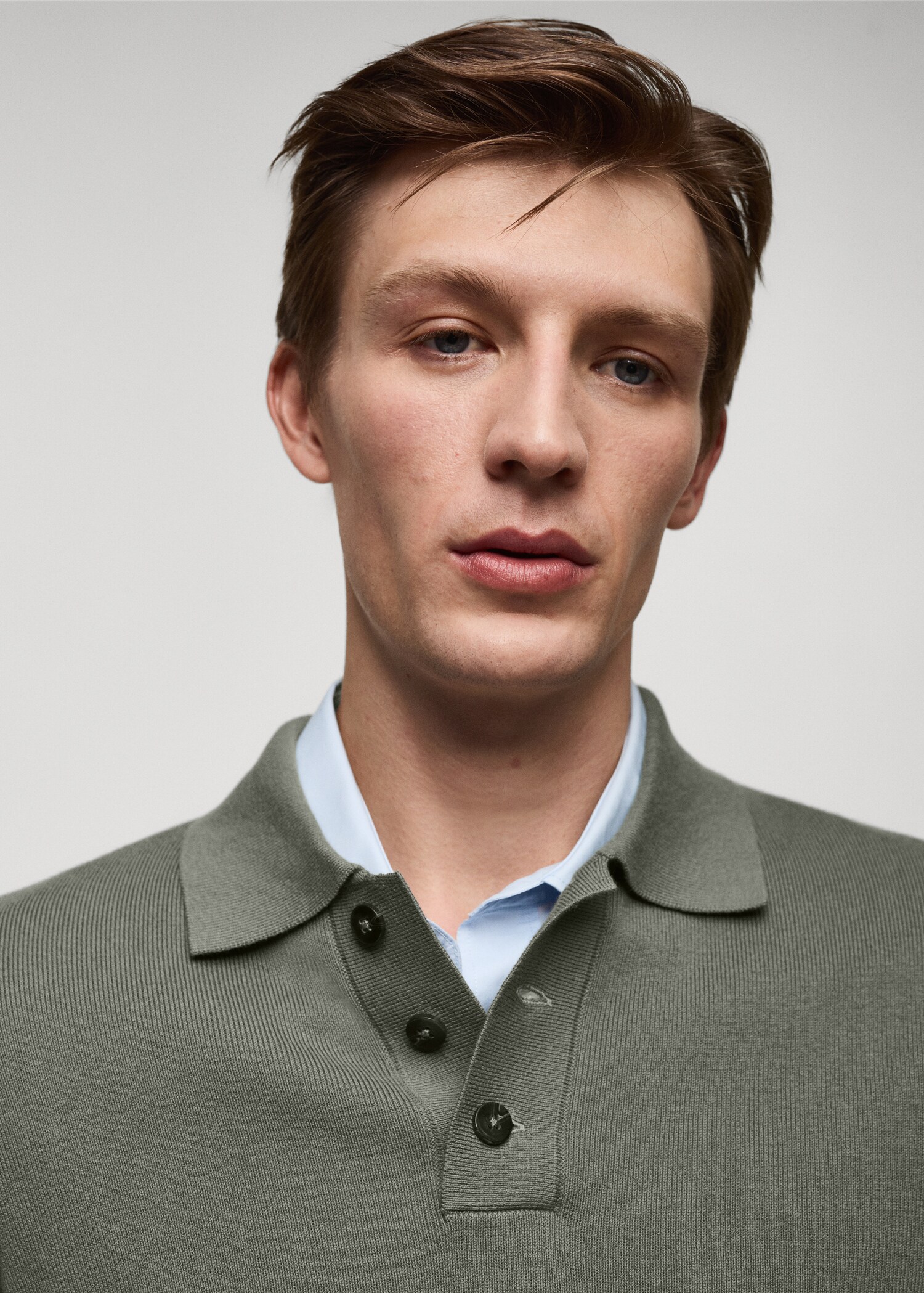 Fine cotton-knit polo sweater - Men | MANGO USA