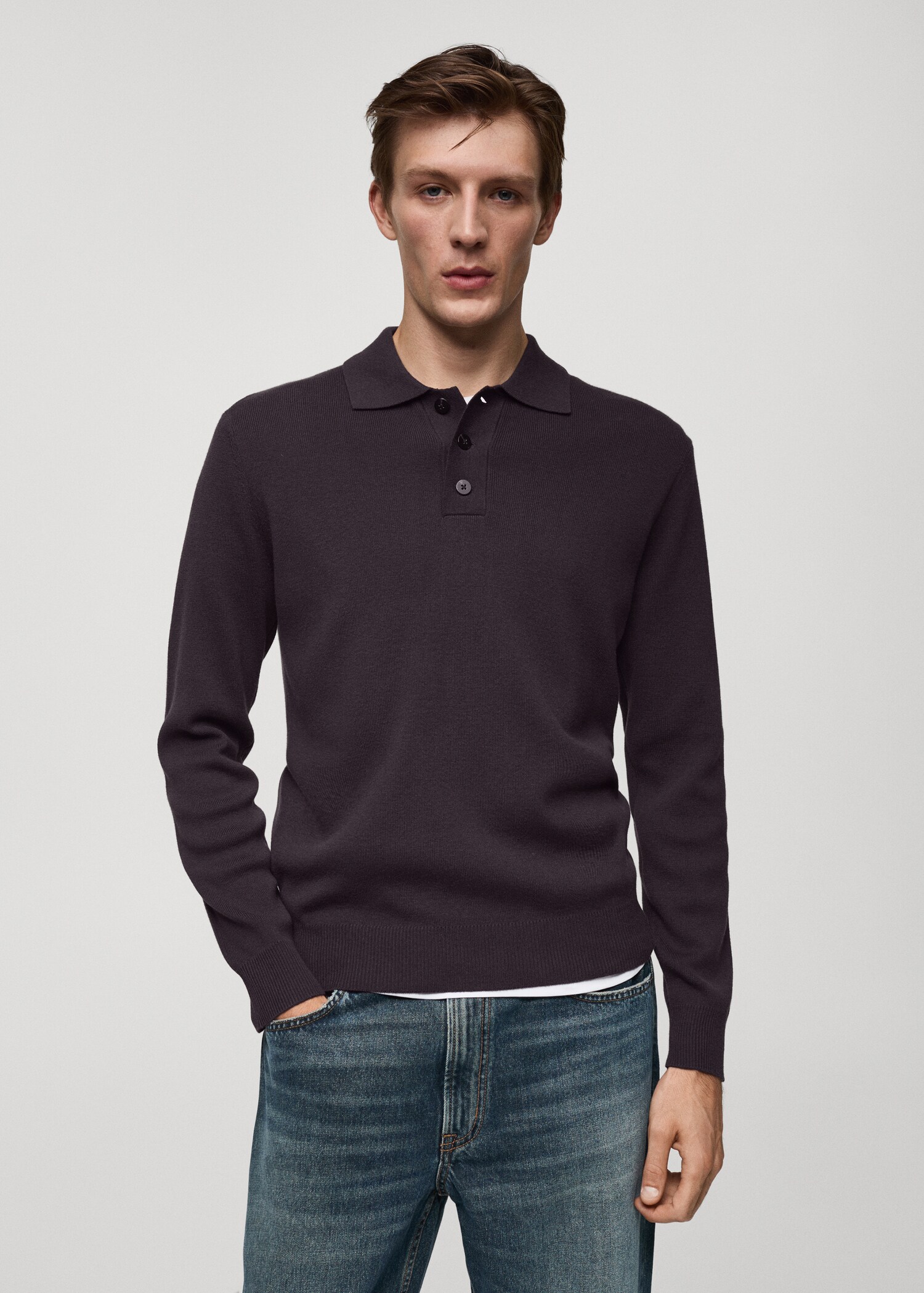Jersey polo punto fino algodón - Plano medio