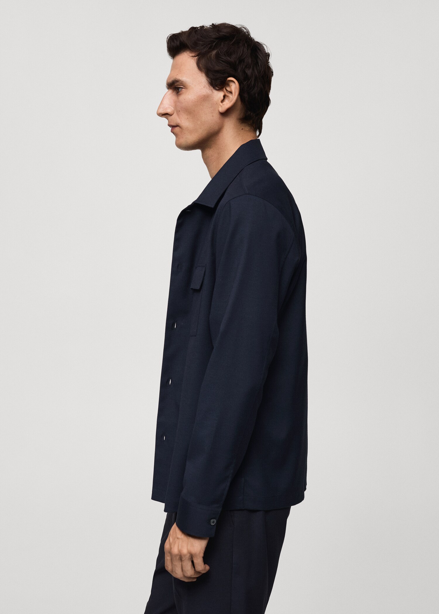 Slim-fit overshirt with pockets - Details of the article 6